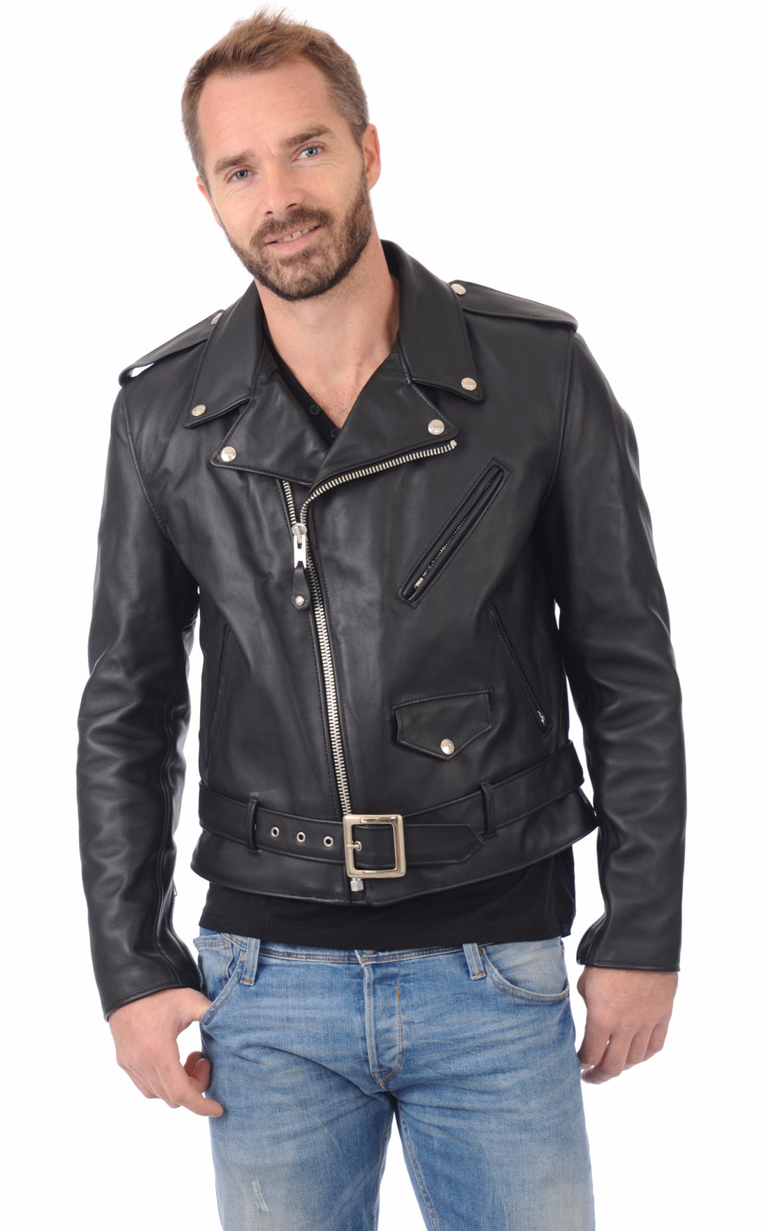 A &quot;618&quot; Noir Schott Perfecto Homme opened photo