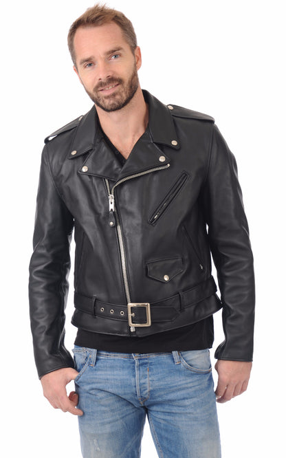 A &quot;618&quot; Noir Schott Perfecto Homme closed photo