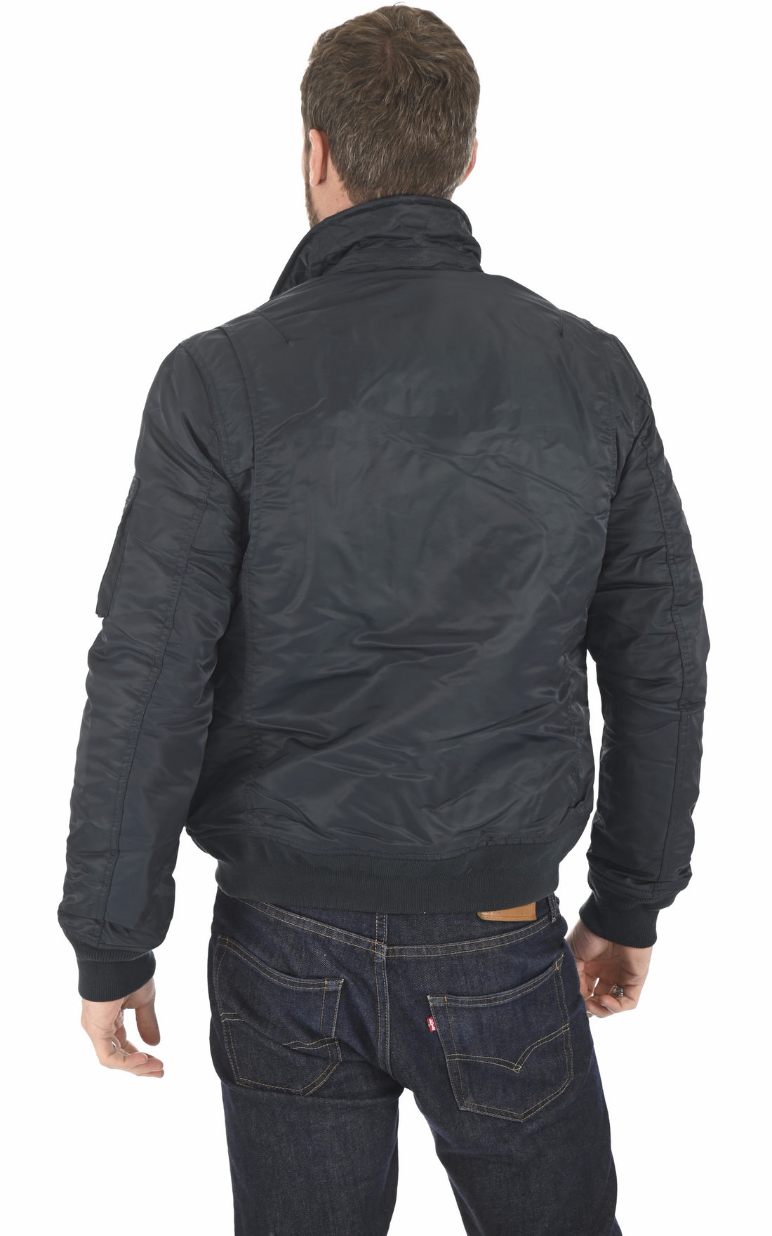 A &quot;210100 RS&quot; Navy Schott Blouson Mixte opened photo
