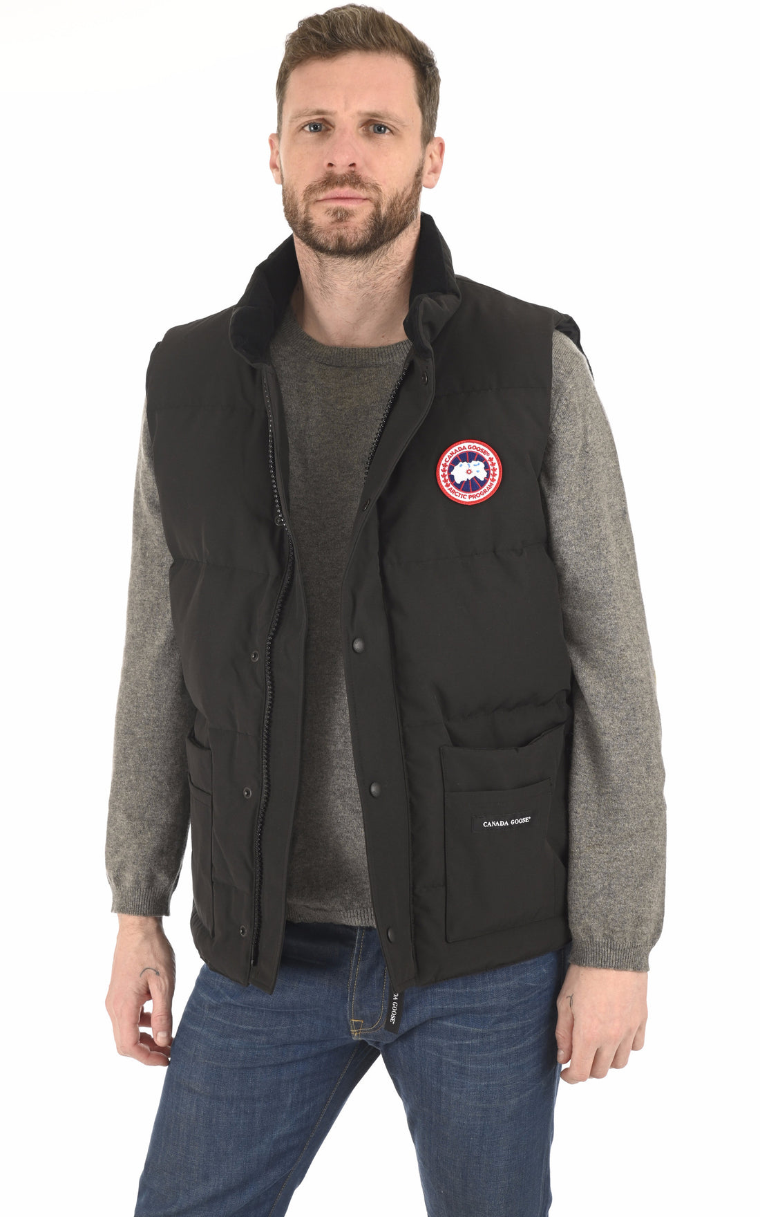 A &quot;FREESTYLE CREW VEST 4154M&quot; Noir Canada Goose gil_doudoune Homme opened photo