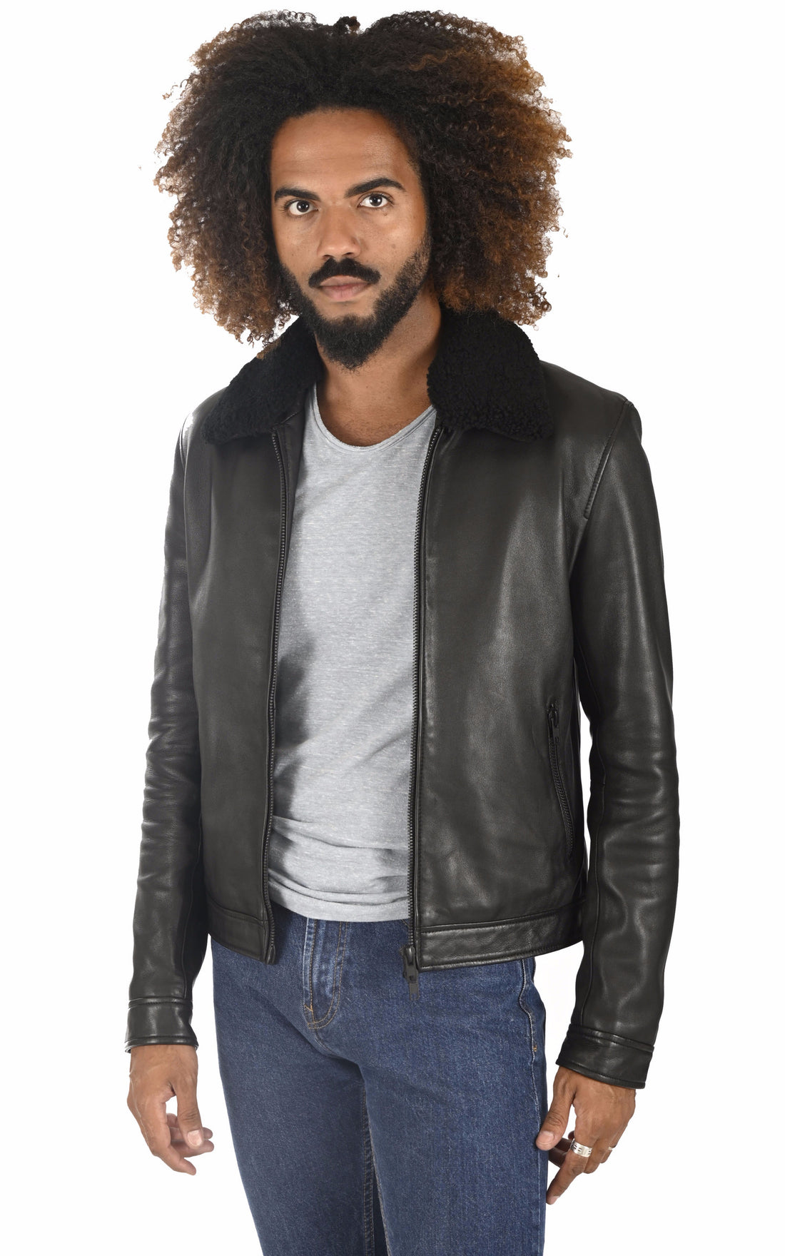 A &quot;RANDOM FUR&quot; Noir Serge Pariente Blouson Homme opened photo