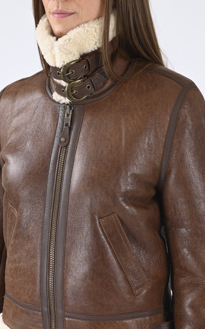 A &quot;LCW1257&quot; Mocca Schott Bombardier Femme details photo
