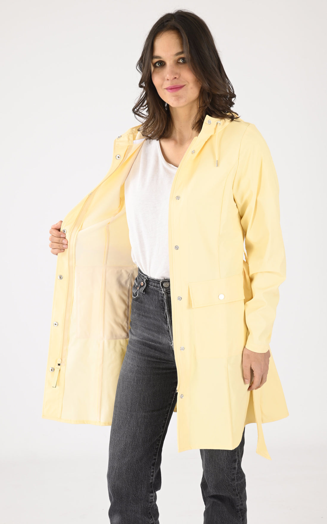A &quot;18130 CURVE JACKET&quot; Jaune Rains 3/4 Femme opened photo