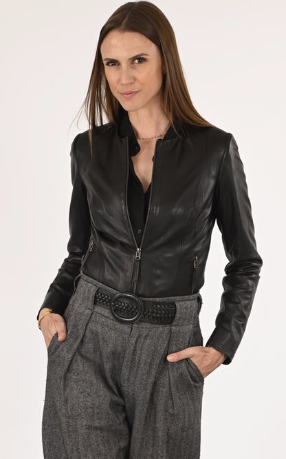 A &quot;P1418&quot; Noir La Canadienne Spencer Femme closed photo