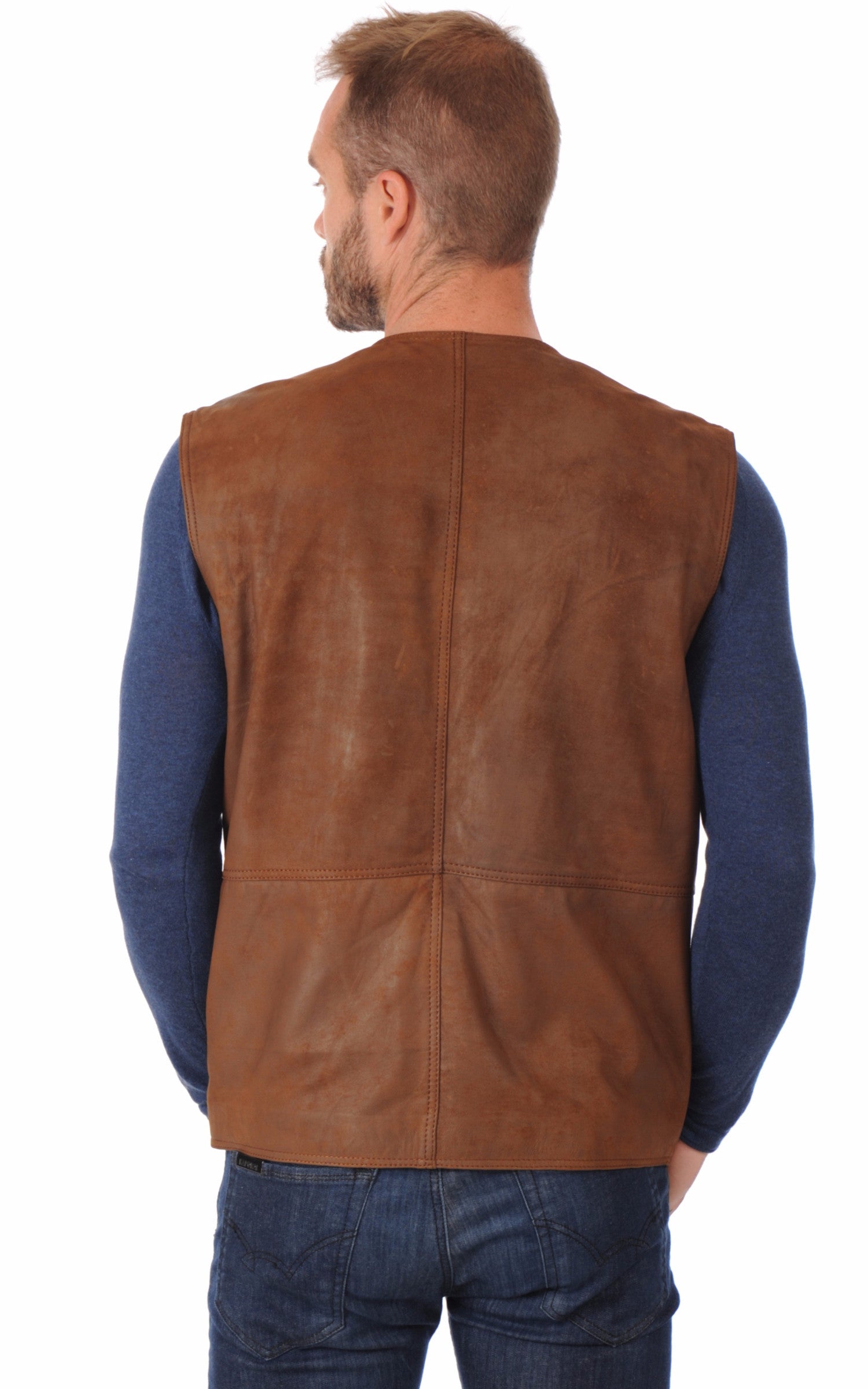 A &quot;GERO&quot; Marron Maddox Gilet Homme back photo 4