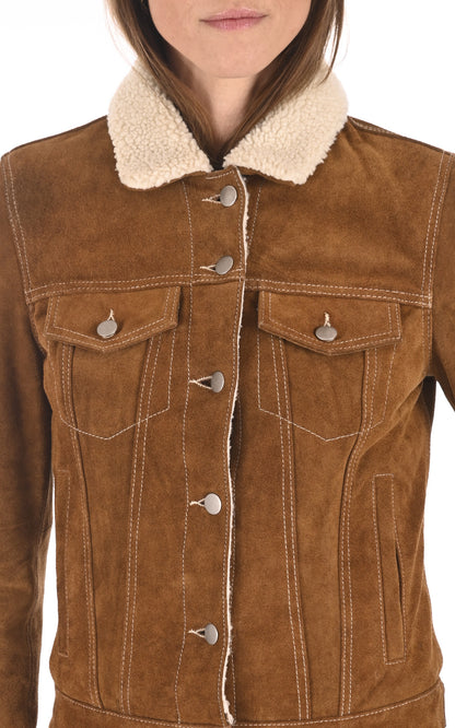 A &quot;TRUCKY 101645&quot; Cognac Rose Garden Blouson Femme details photo