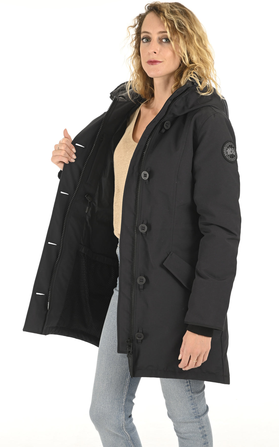 A &quot;ROSSCLAIR NF 2580WB&quot; Navy Canada Goose 3/4 Doudoune Femme opened photo