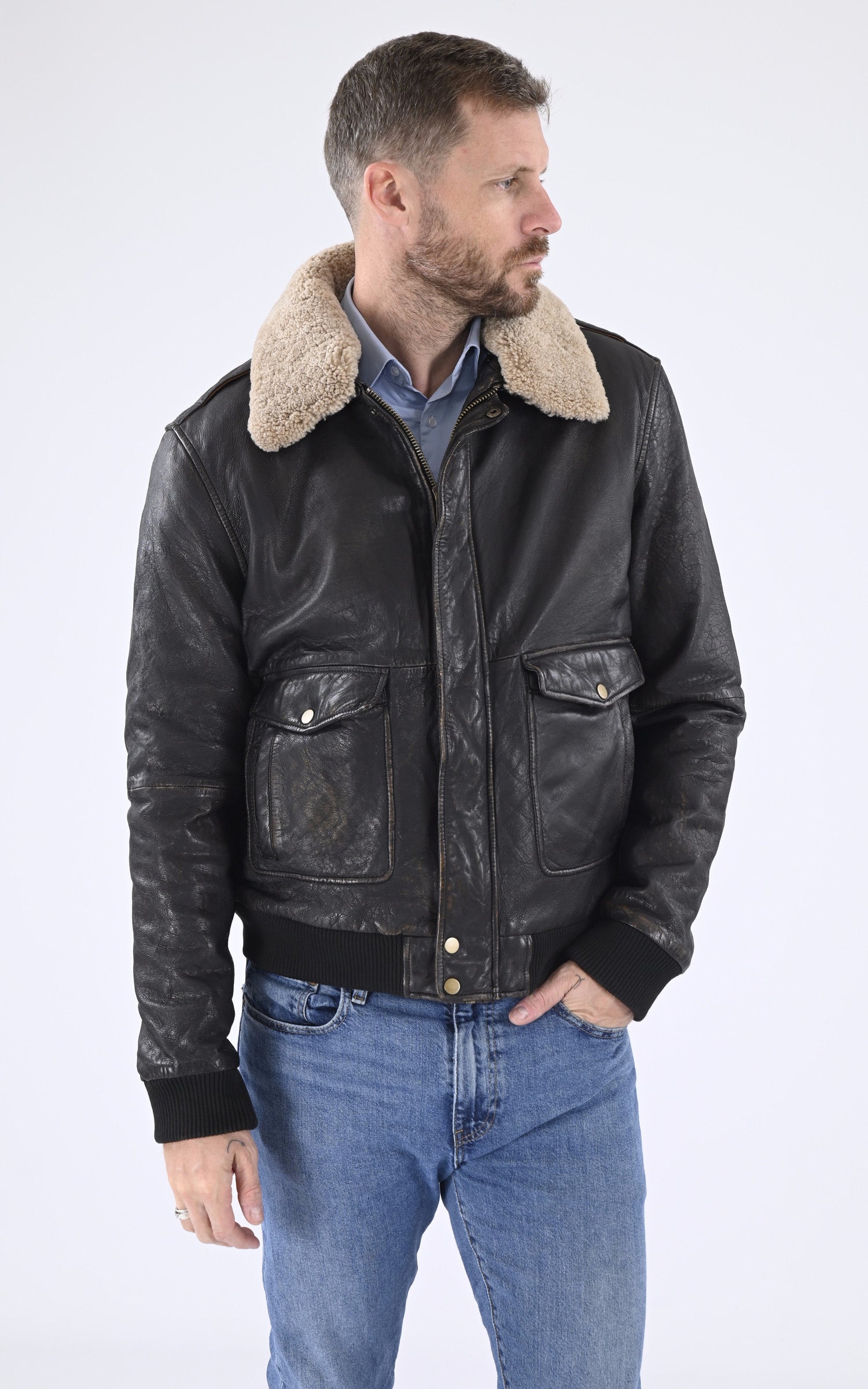 A &quot;NEW PILOT&quot; Noir Serge Pariente Pilote Homme closed photo