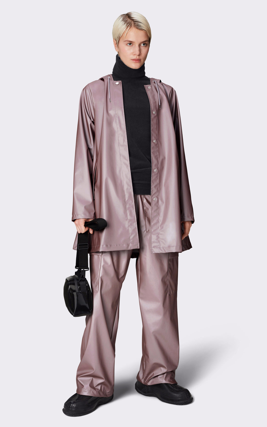 A "18050 A-LINE JACKET" Violet Rains 3/4 Femme opened photo