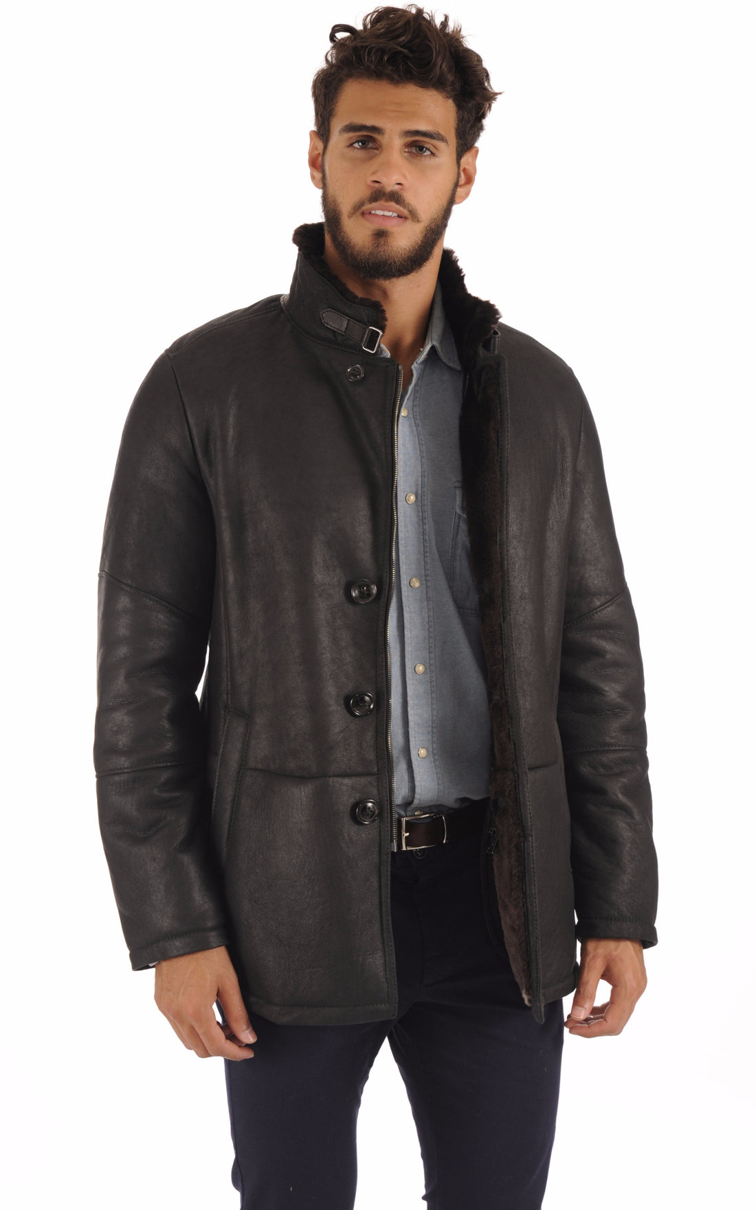 A &quot;ANTHONY&quot; Noir Christ 3/4 Homme opened photo