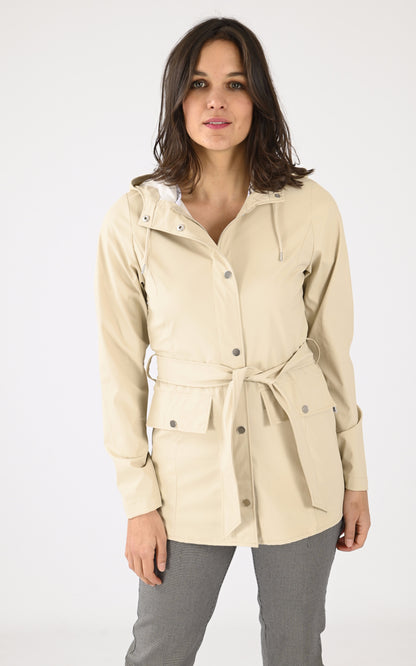 A &quot;12100 CURVE JACKET&quot; Beige Rains 3/4 Femme closed photo