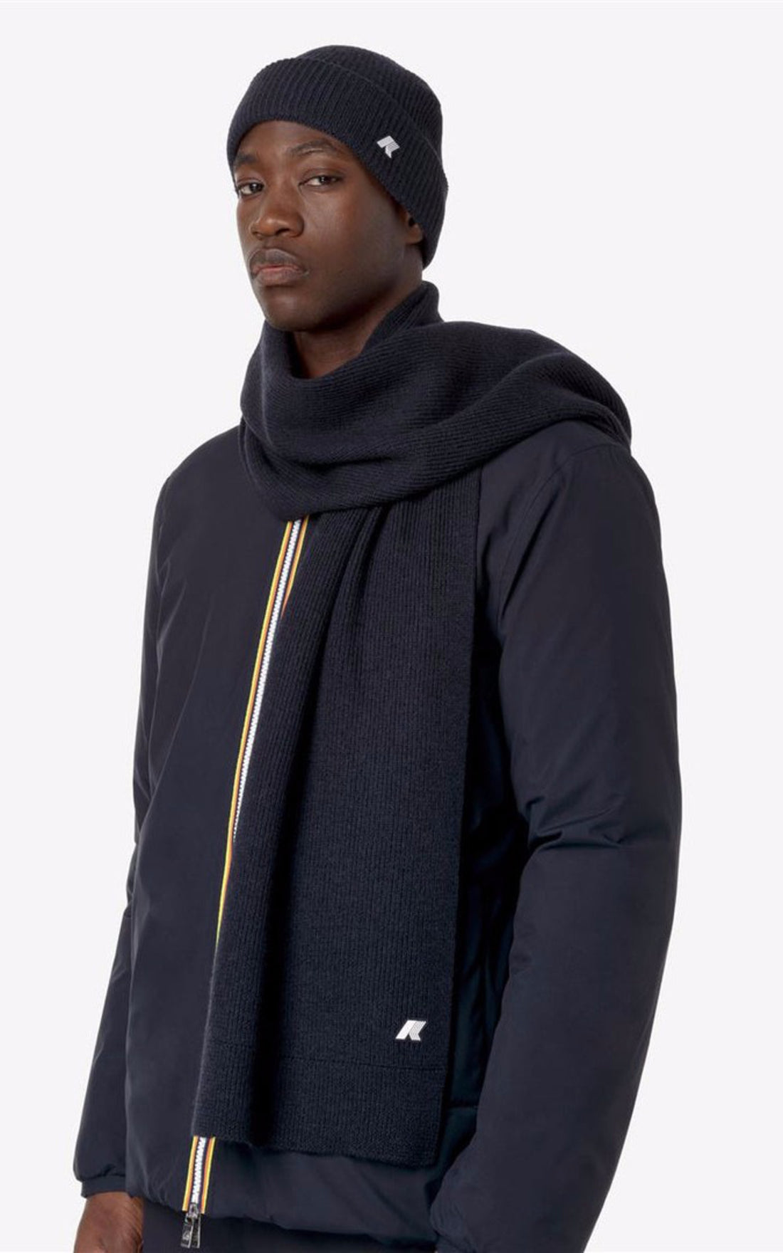 A &quot;ETIENNE WOOL K4136FW&quot; Bleu K-Way Echarpe Mixte closed photo