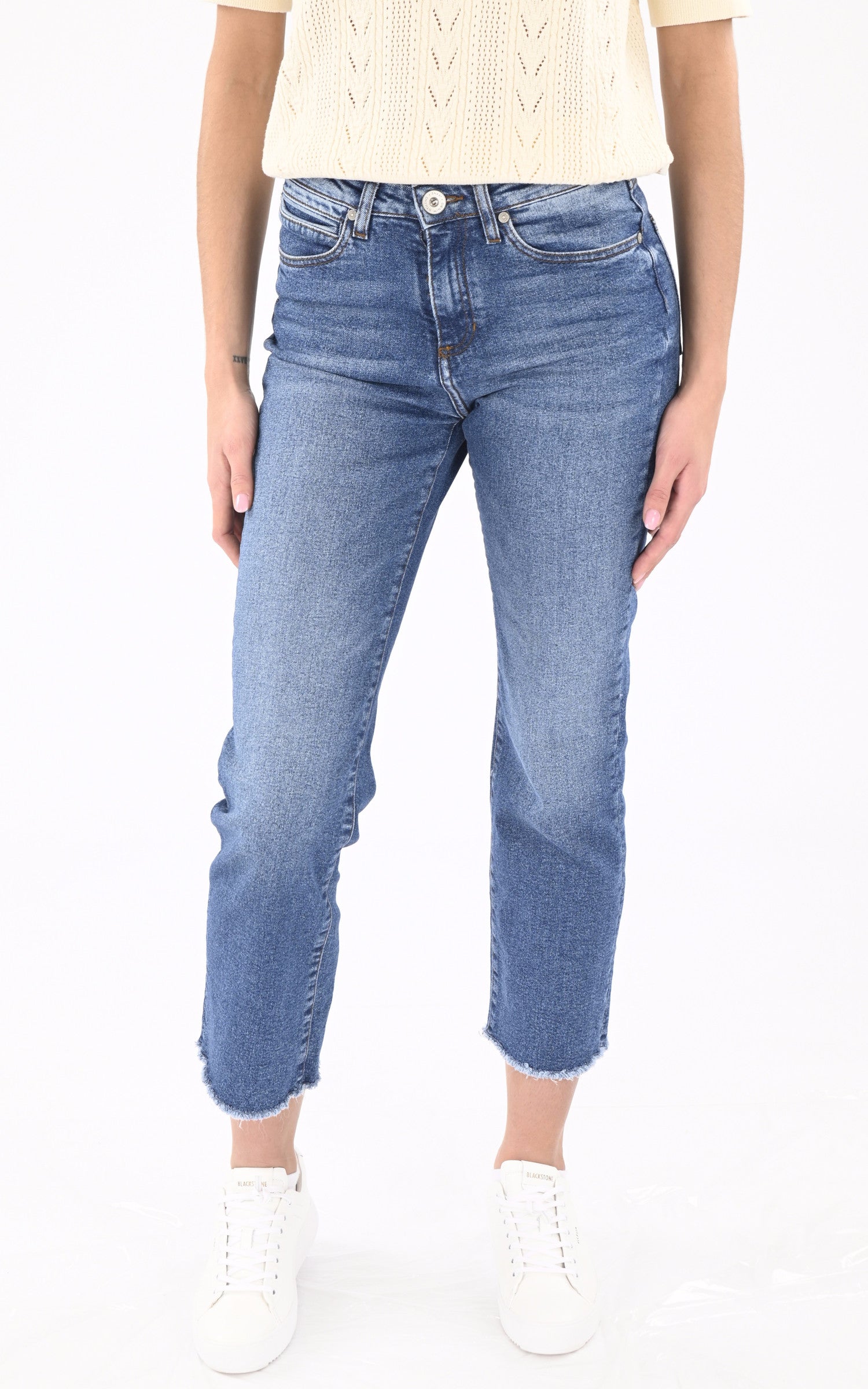 A &quot;SALOME&quot; Bleu Denim Studio Pantalon Femme opened photo 1