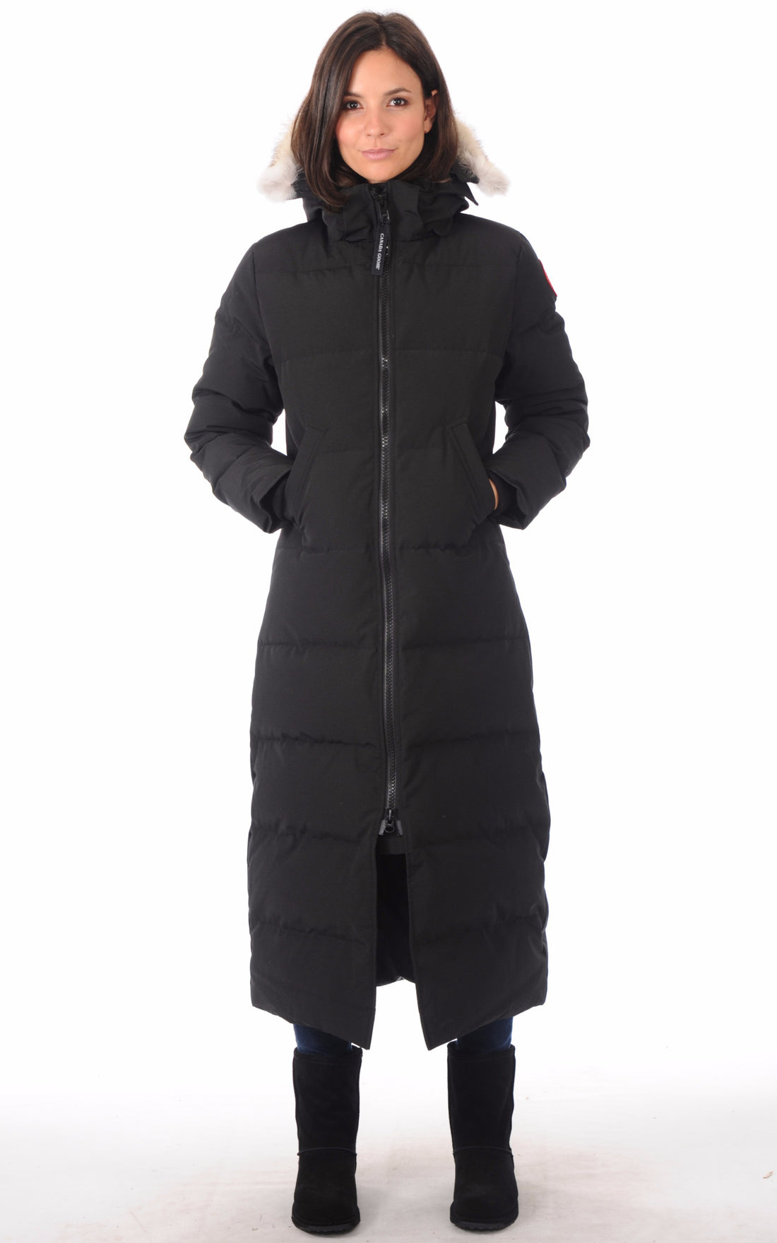 A &quot;MYSTIQUE 3035L&quot; Noir Canada Goose 7/8 Doudoune Femme closed photo