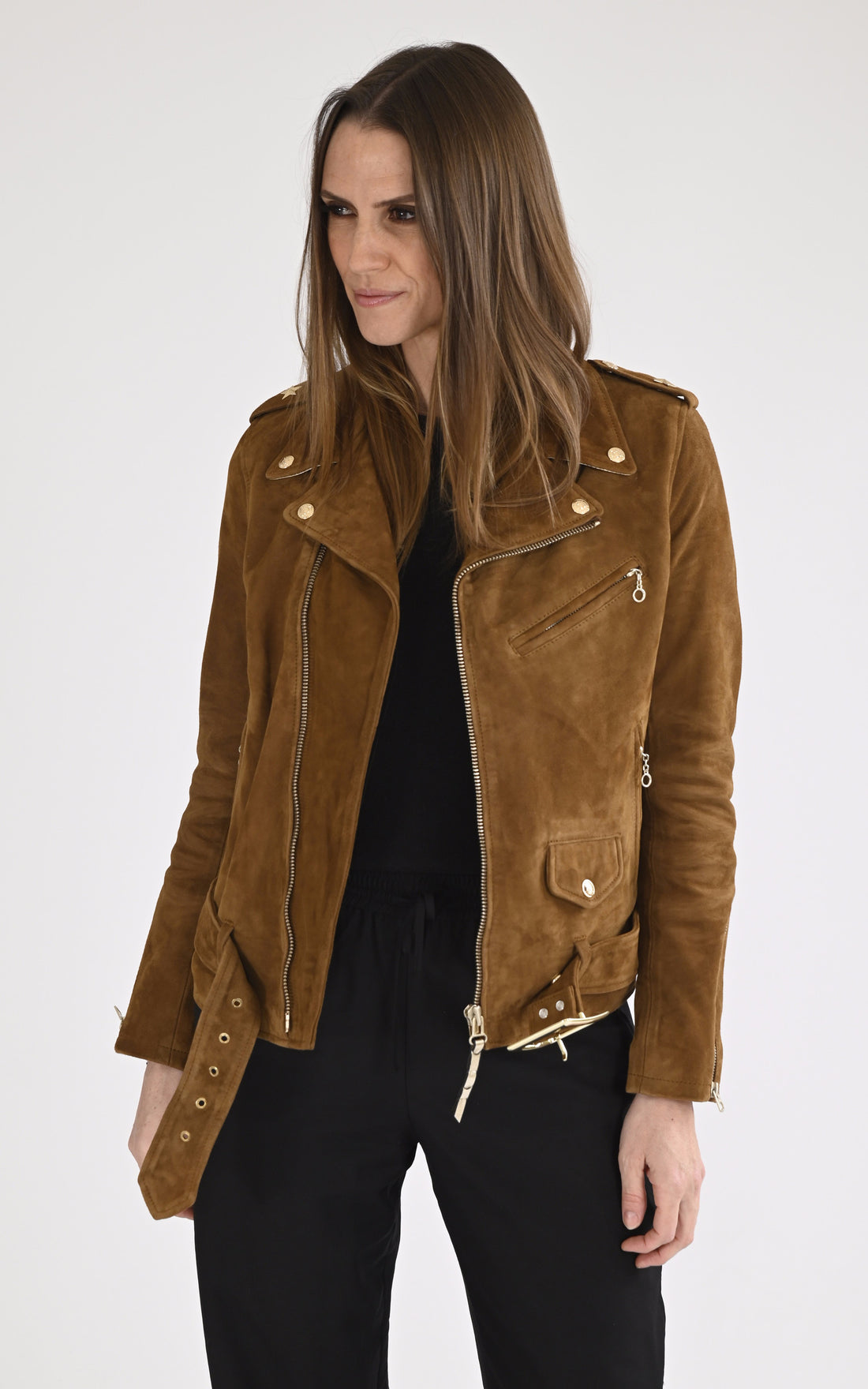 A &quot;LCW 1637S&quot; Caramel Schott Perfecto Femme opened photo