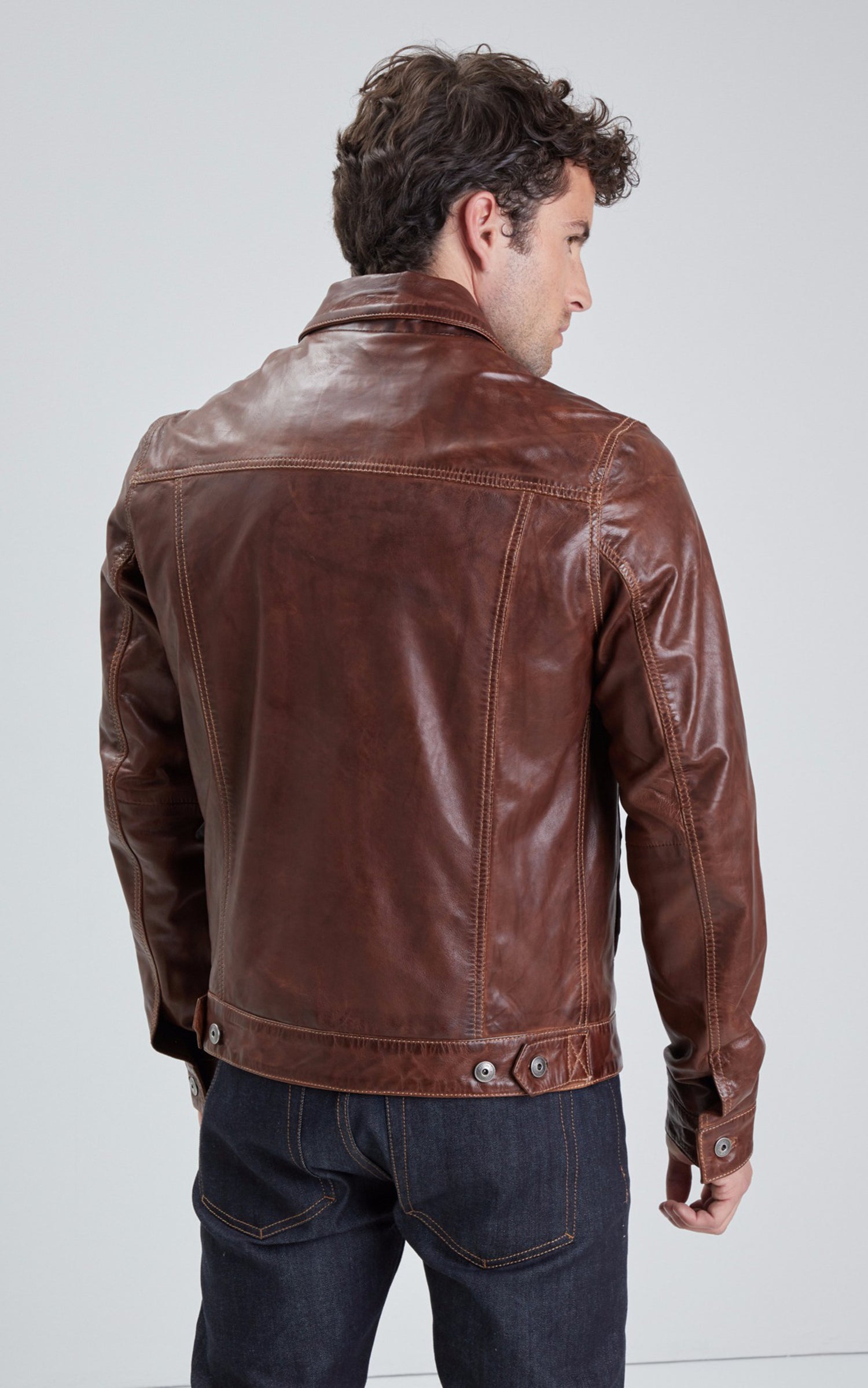 A &quot;BAKER 101846&quot; Marron Daytona 73 Blouson Homme back photo 4