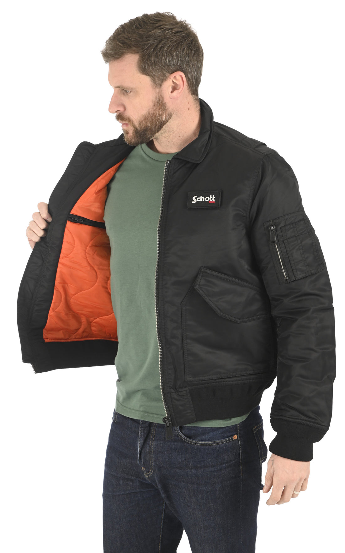 A &quot;210100 RS&quot; Black Schott Blouson Mixte opened photo