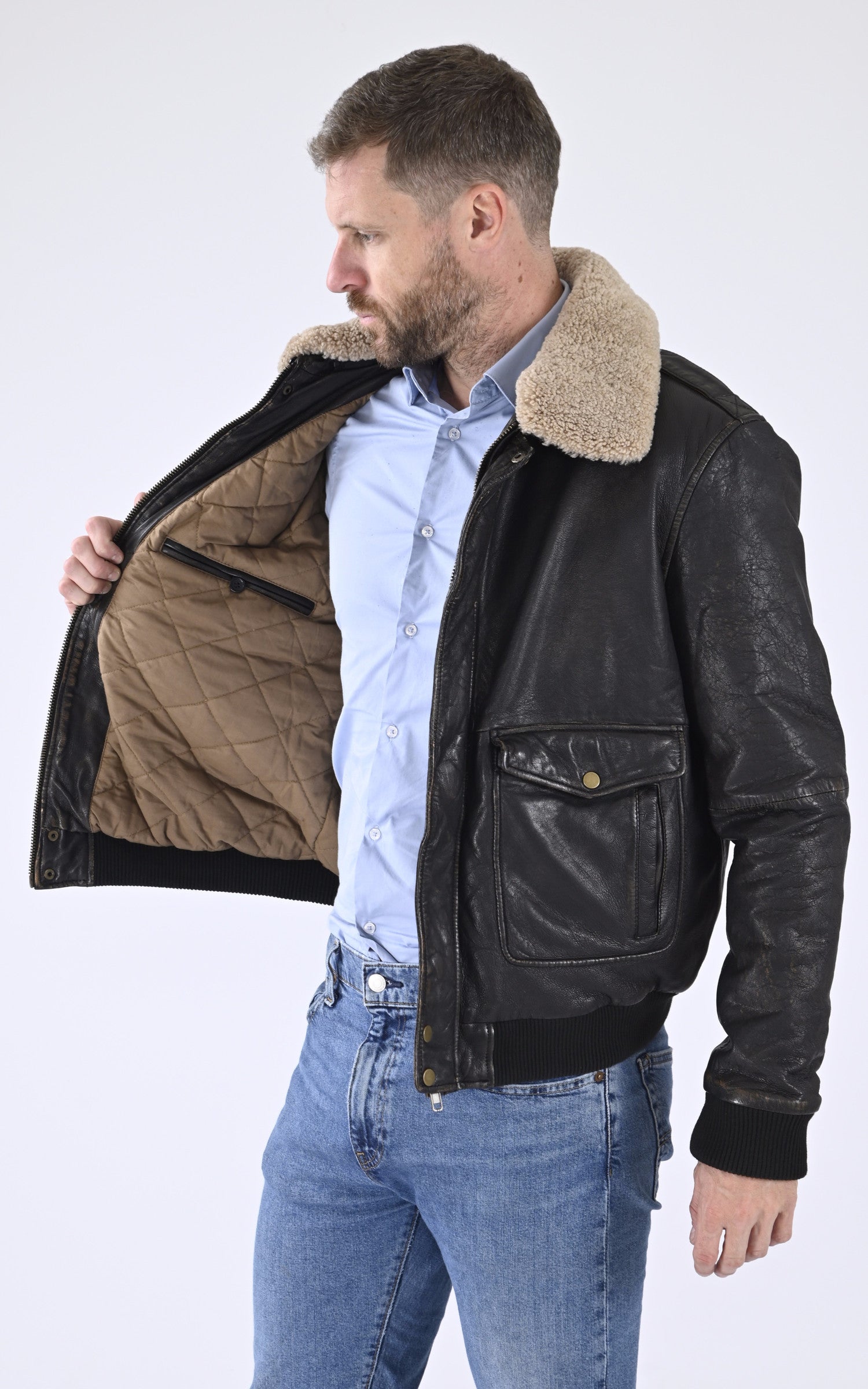 A &quot;NEW PILOT&quot; Noir Serge Pariente Pilote Homme interior photo 3