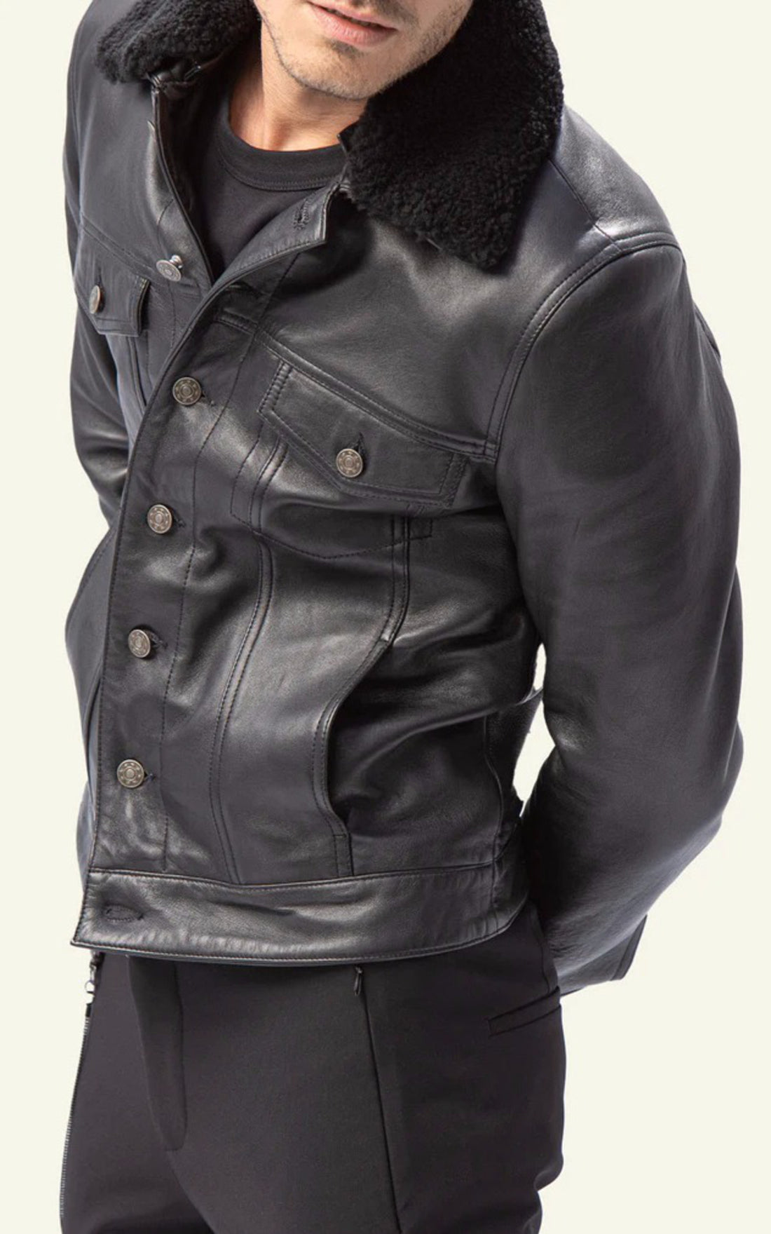 A &quot;Elias&quot; Noir Serge Pariente Blouson Homme opened photo