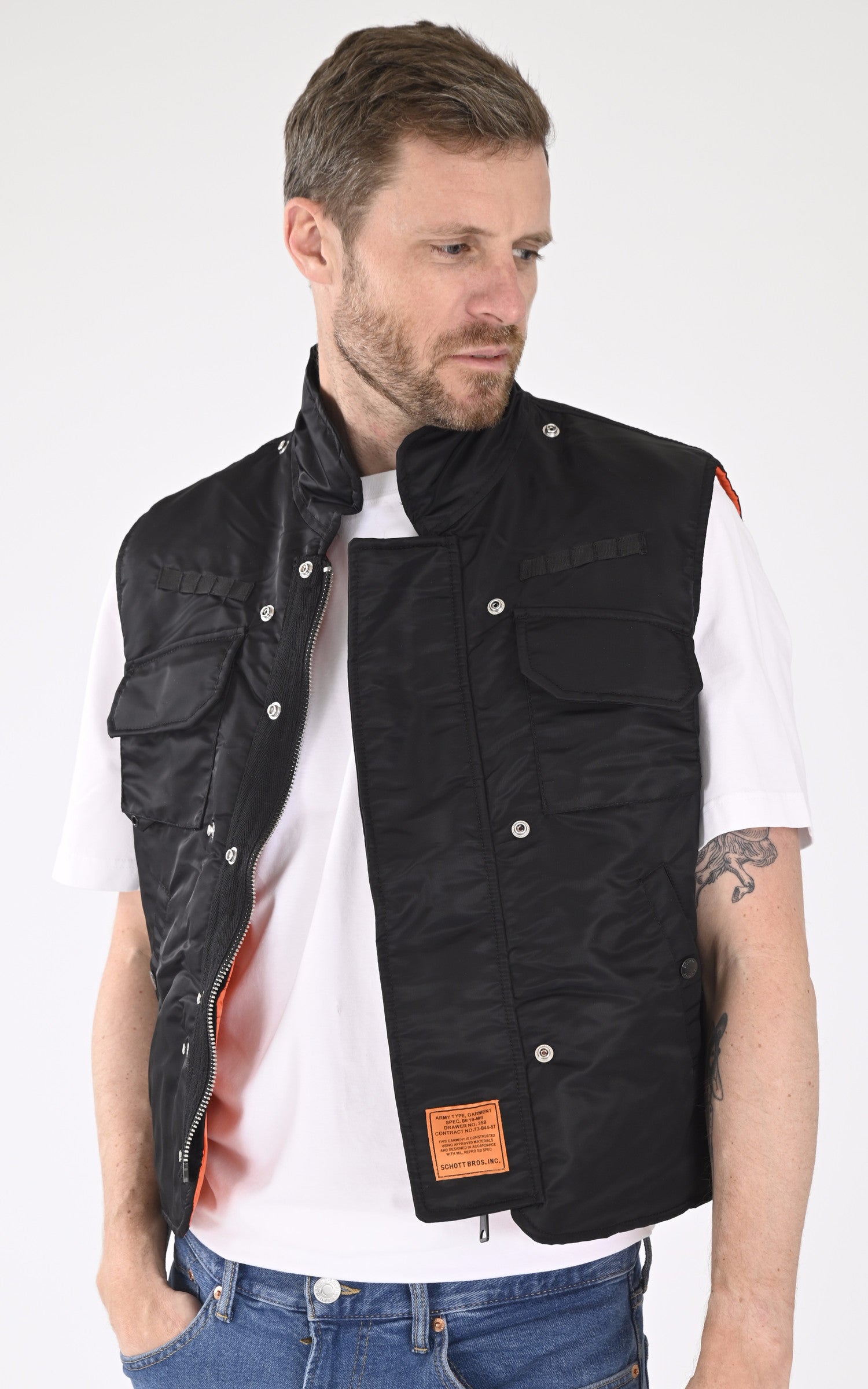 A &quot;FLYER90RS&quot; Noir Schott Bombardier Homme details photo