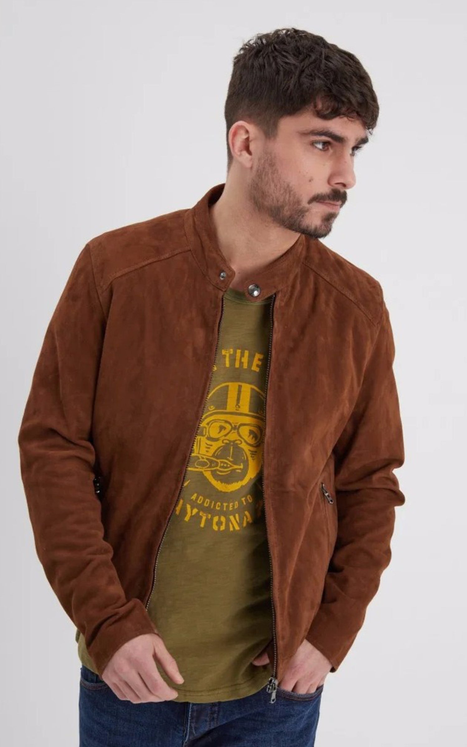 A &quot;DELF 102569&quot; Tobacco Daytona 73 Blouson Homme closed photo 2