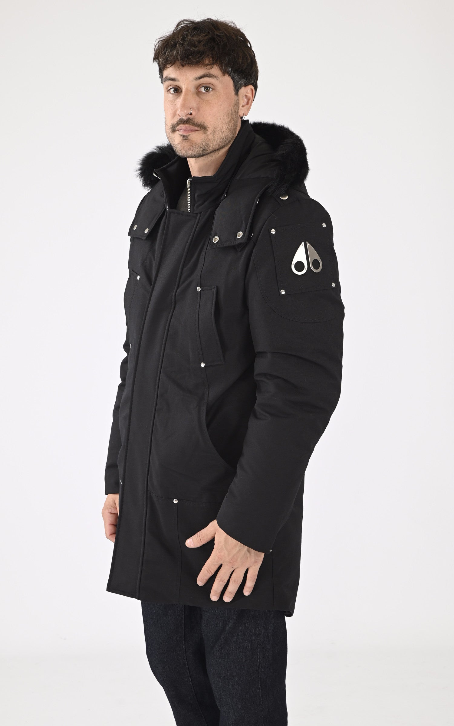 A &quot;STIRLING M32MP261S&quot; Noir Moose Knuckles Parka Homme closed photo 2