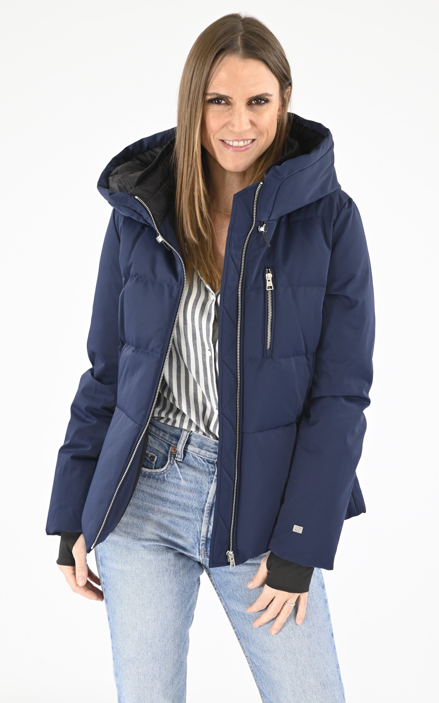 A &quot;MARILOU&quot; Bleu Marine Soia &amp; Kyo Ves Doudoune Femme closed photo 2