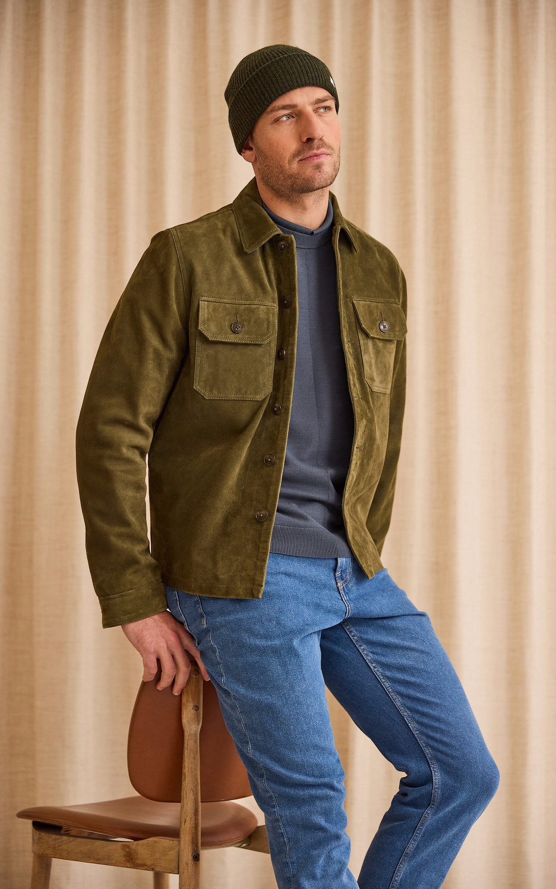 A &quot;LCBRONXS&quot; Kaki Schott Veste Homme closed photo