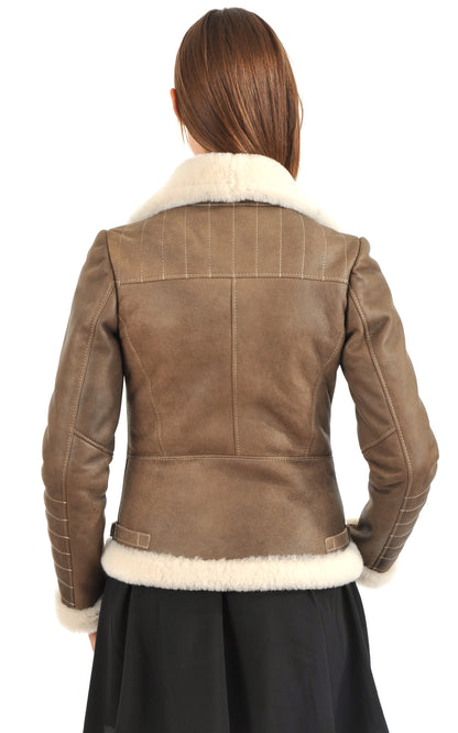 A &quot;NATY&quot; Beige La Canadienne Bombardier Femme back photo