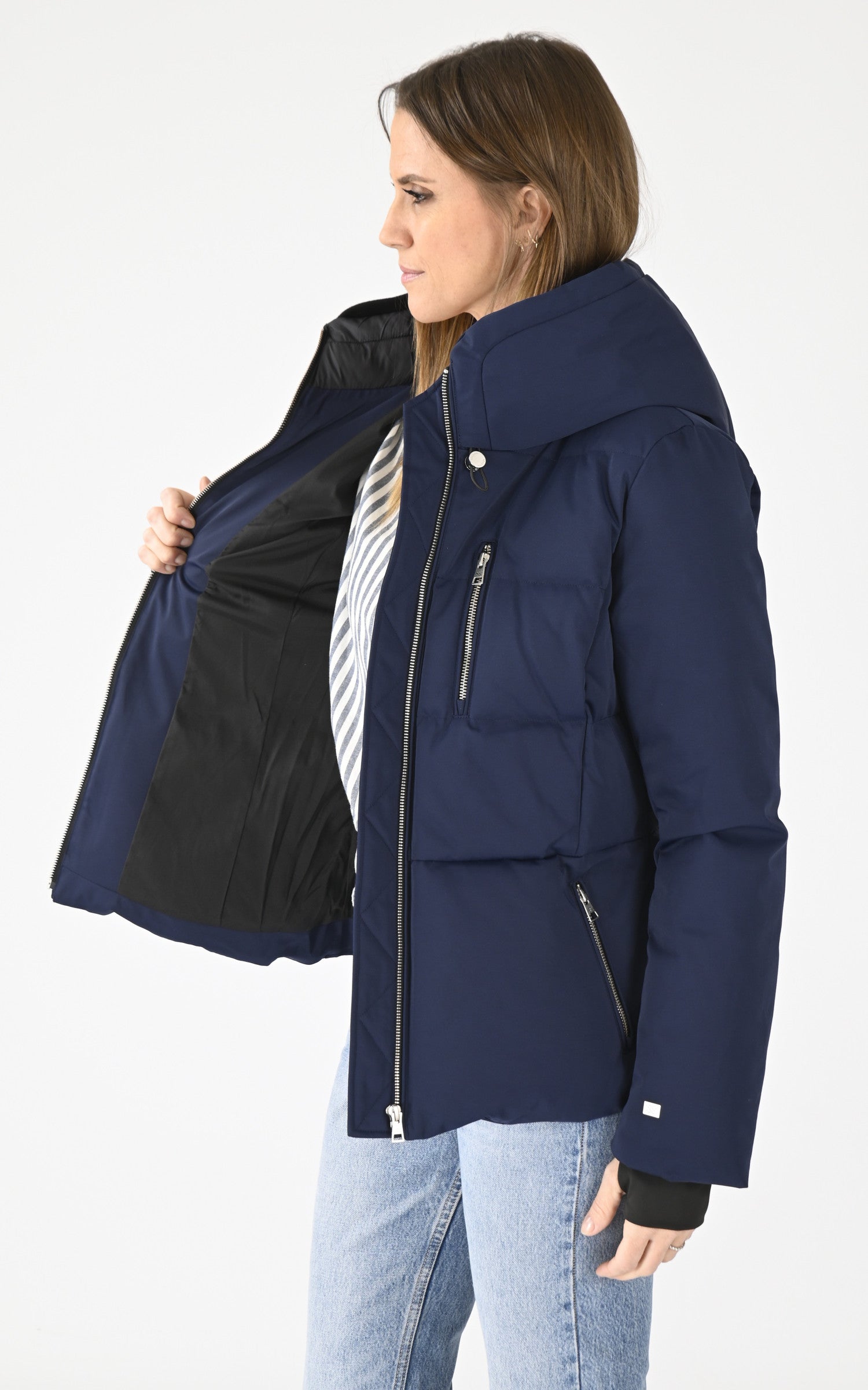 A &quot;MARILOU&quot; Bleu Marine Soia &amp; Kyo Ves Doudoune Femme interior photo 3