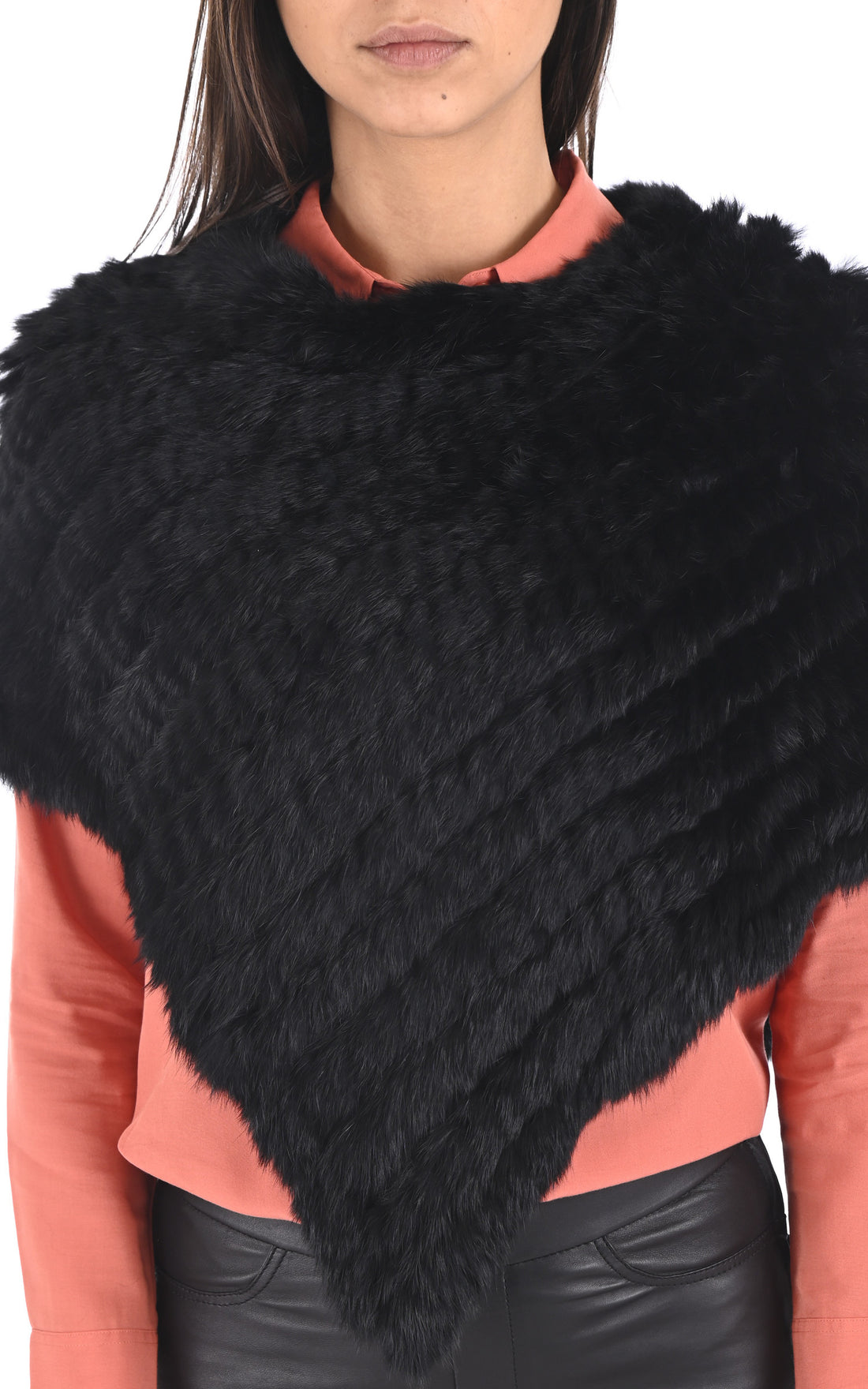 A &quot;PONCHO&quot; Noir La Canadienne Poncho Femme opened photo