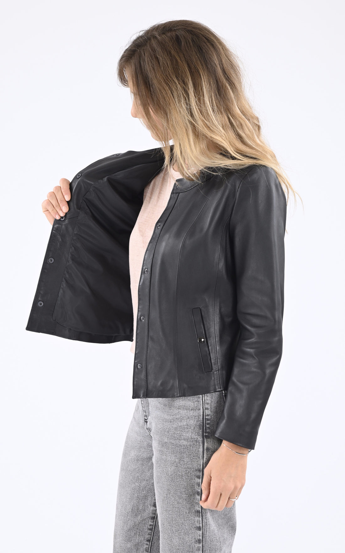 A &quot;LISE FF&quot; Noir La Canadienne Blouson Femme closed photo