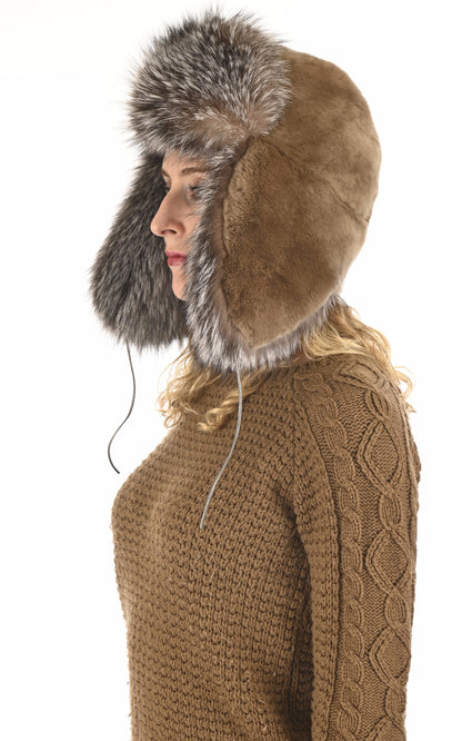 A &quot;USHANKA&quot; Taupe Helma Chapka Femme closed photo