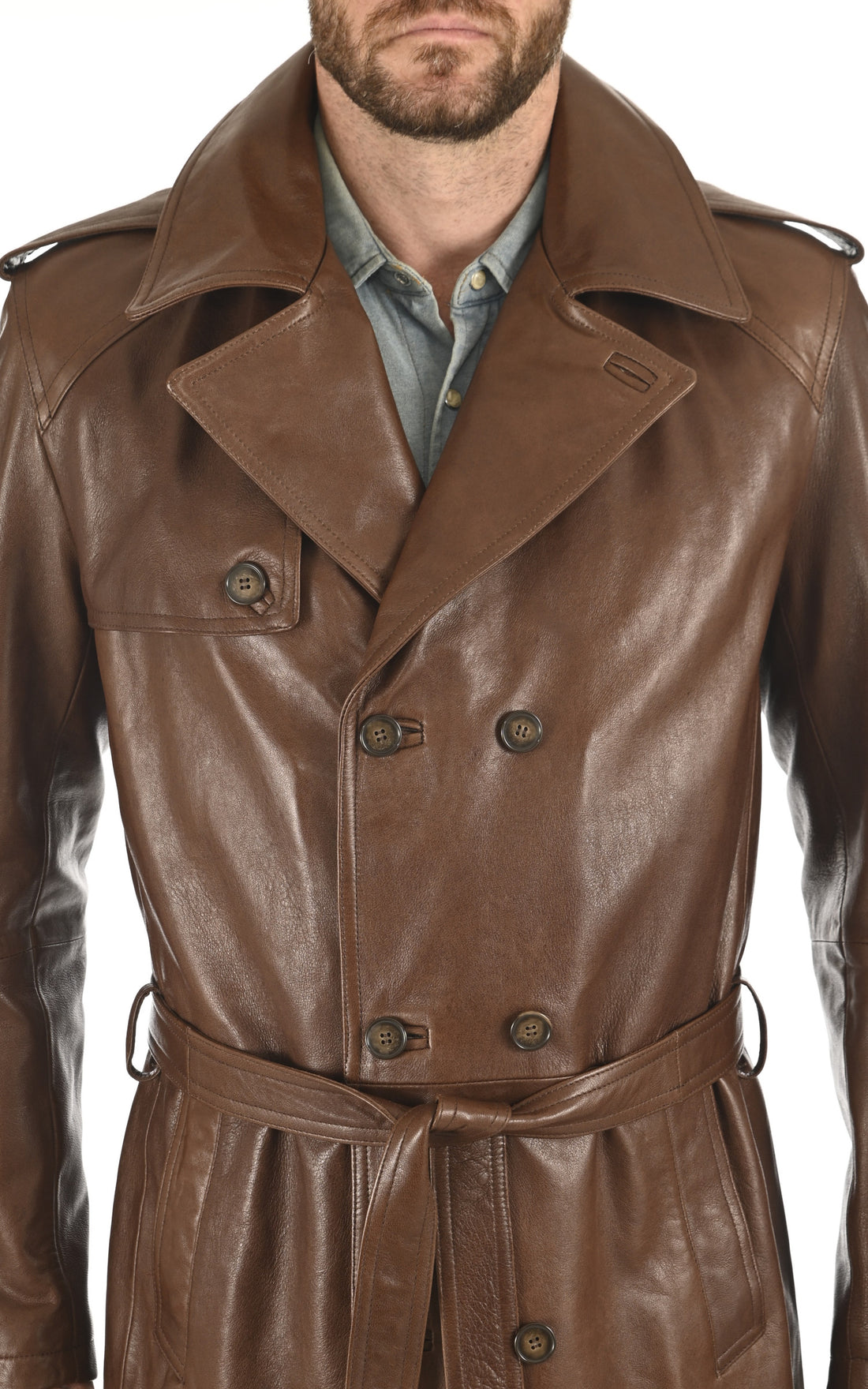 A &quot;GEORGES&quot; Marron La Canadienne Manteau Homme opened photo