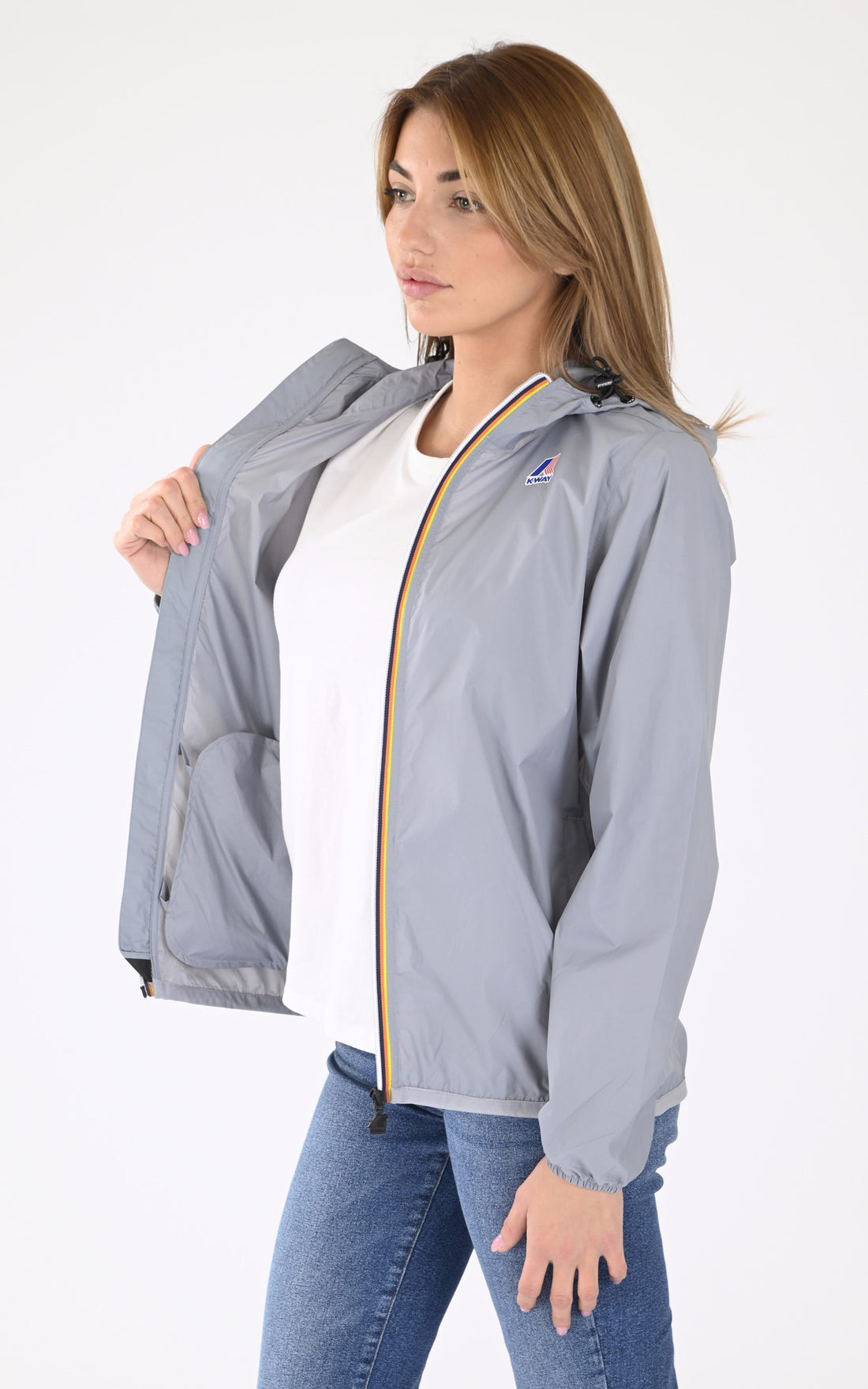 A &quot;CLAUDE K2123ZW&quot; Gris K-Way Blouson Mixte opened photo