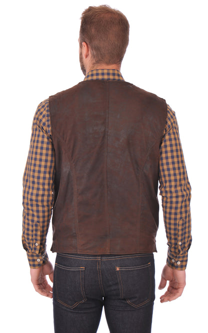 A &quot;JEVER&quot; Marron Maddox Gilet Homme back photo