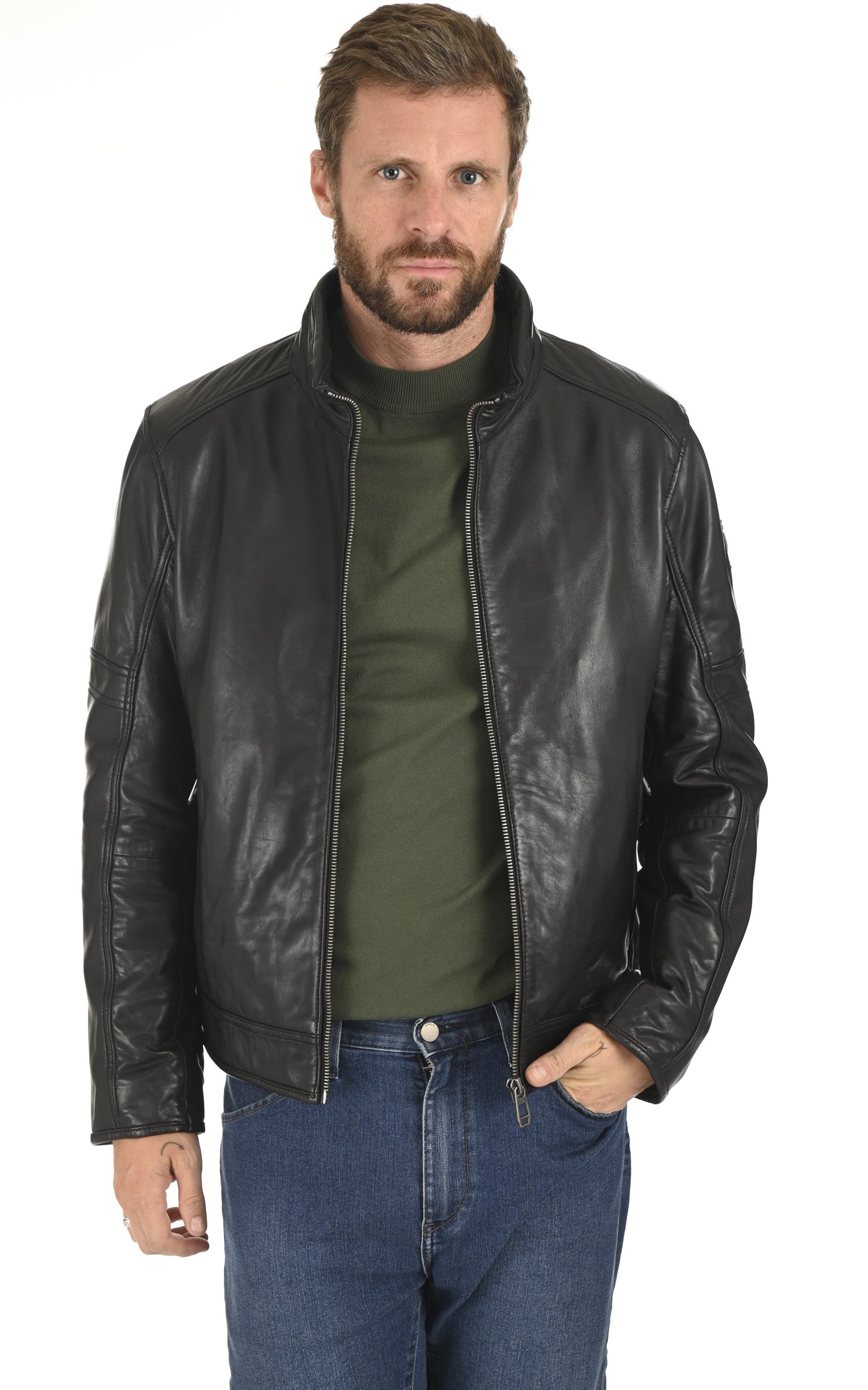 A &quot;BENDER&quot; Noir Milestone Blouson Homme opened photo