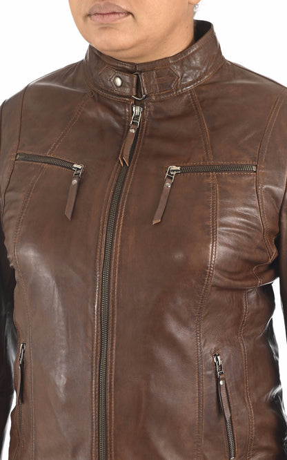 A &quot;PP100&quot; Marron La Canadienne Blouson Femme details photo