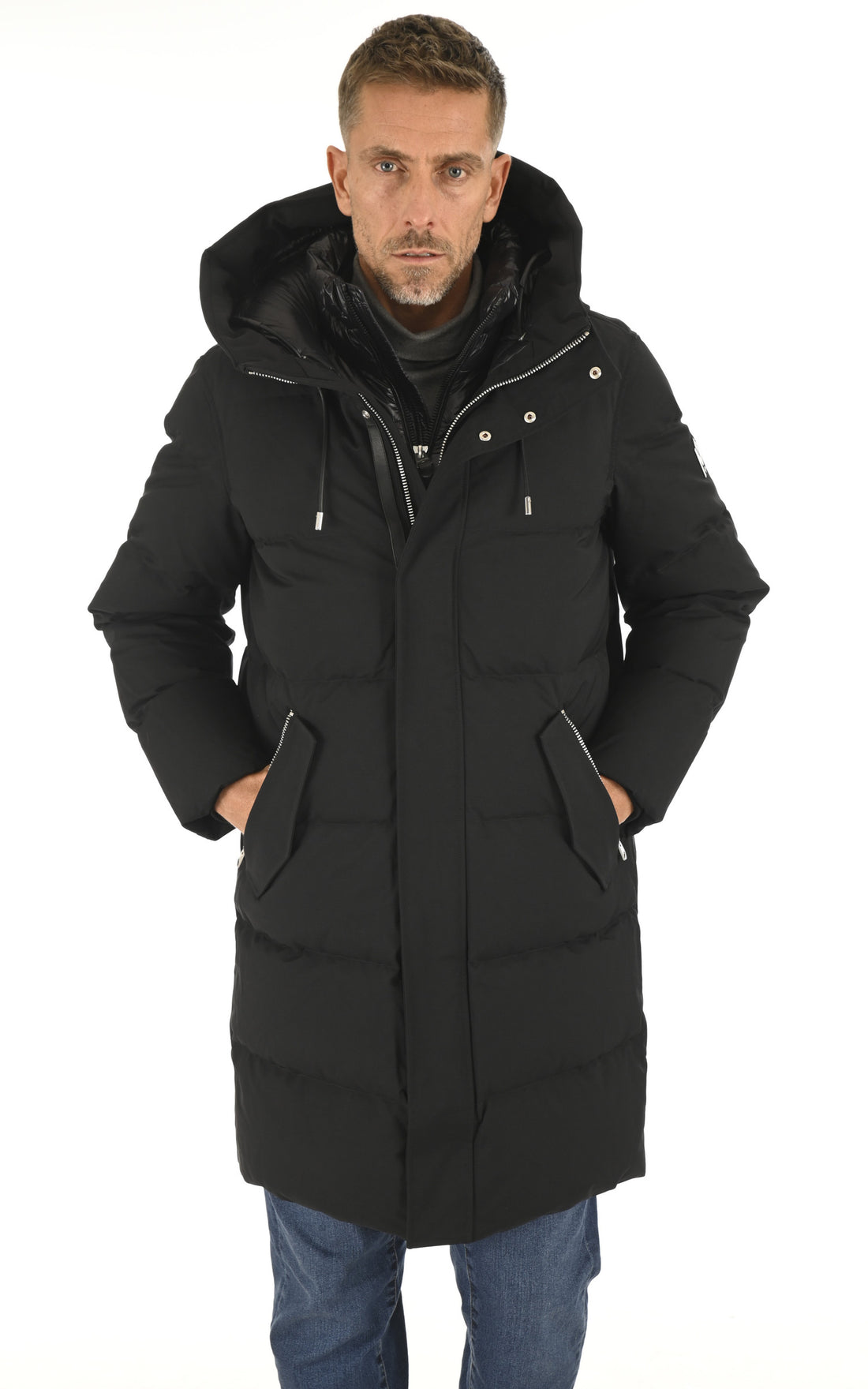 A &quot;ANTOINE&quot; Noir Mackage 3/4 Doudoune Homme opened photo
