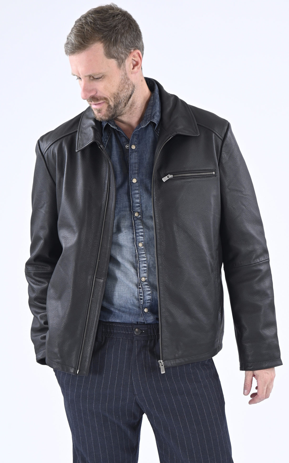 A &quot;LAZZARO-R&quot; Noir Smarty Blouson Homme opened photo