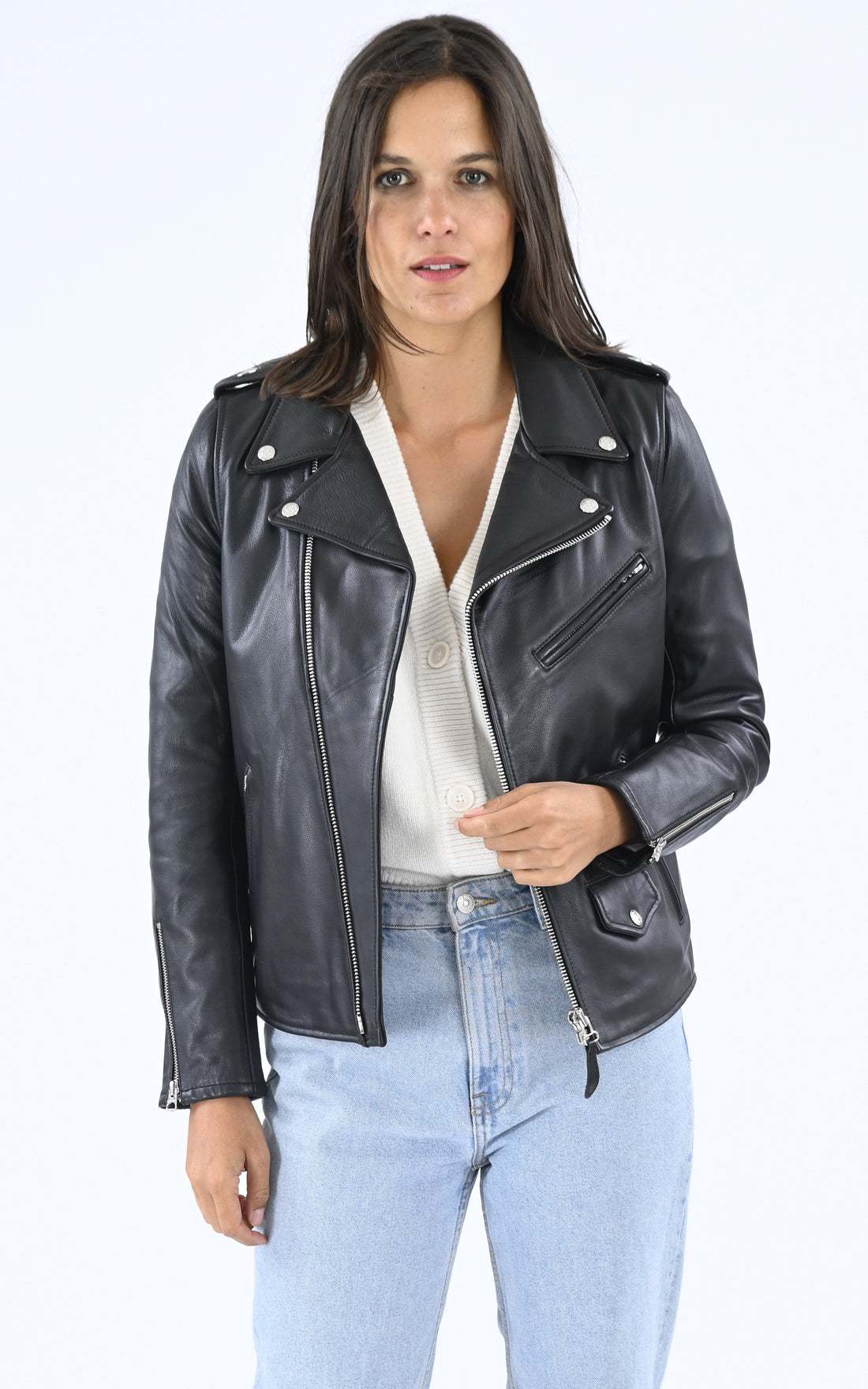 A &quot;LCW 1637X&quot; Noir Schott Perfecto Femme opened photo