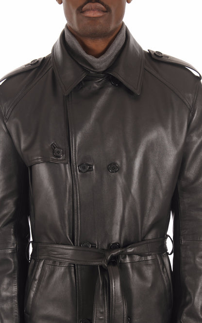 A &quot;GEORGE BIS&quot; Noir La Canadienne Manteau Homme details photo