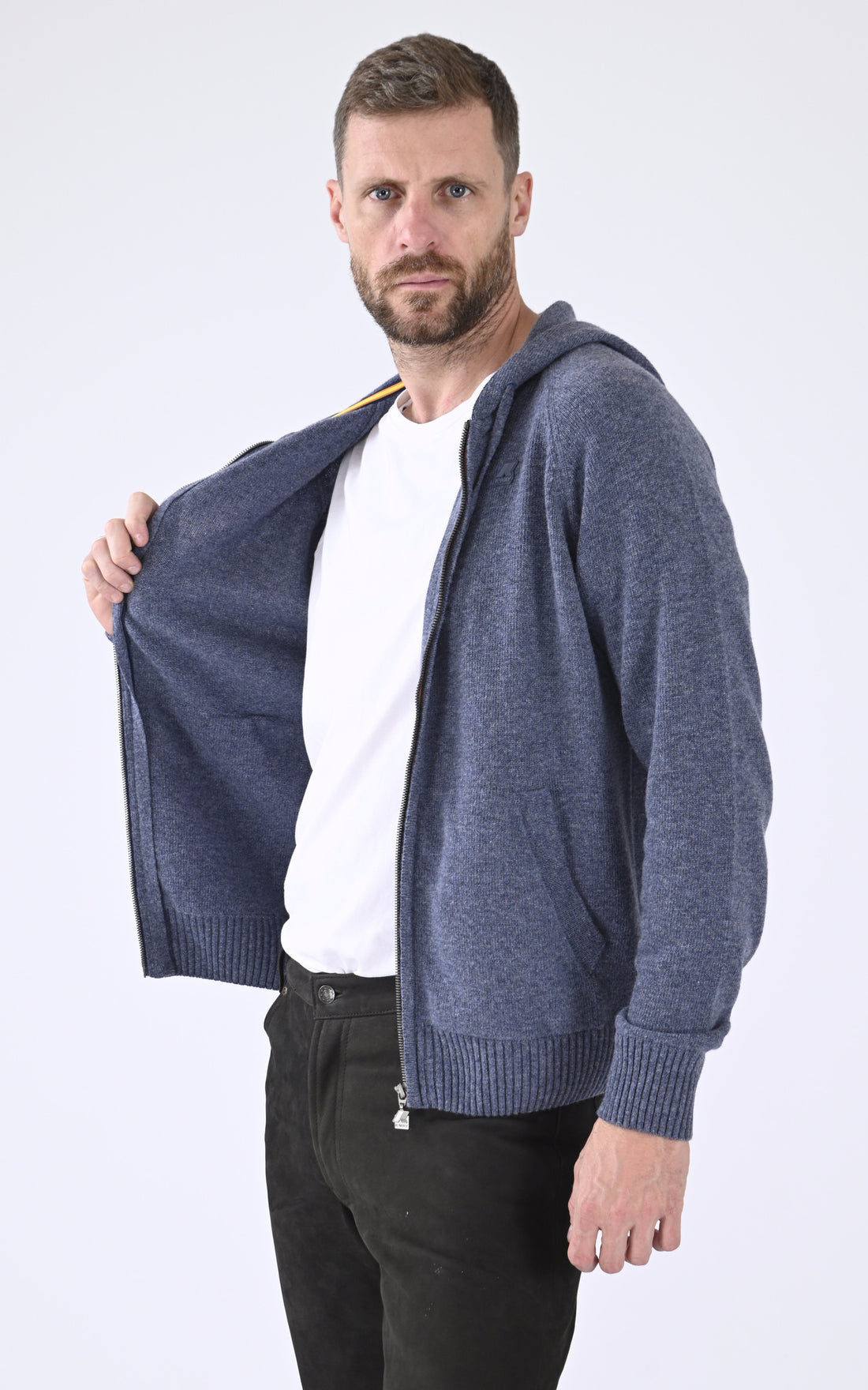 A &quot;MARCY LAMBSWOOL K2112SW&quot; Bleu K-Way Gilet Homme opened photo