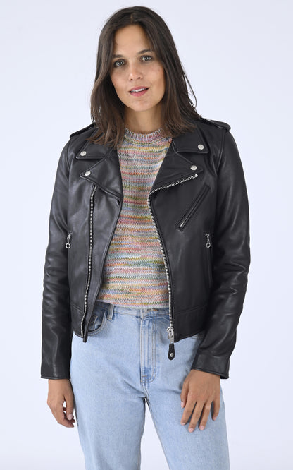 A &quot;LCW1601D&quot; Noir Schott Blouson Femme opened photo
