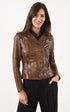 A "JULIETTE" Cognac Rose Garden Blouson Femme closed photo