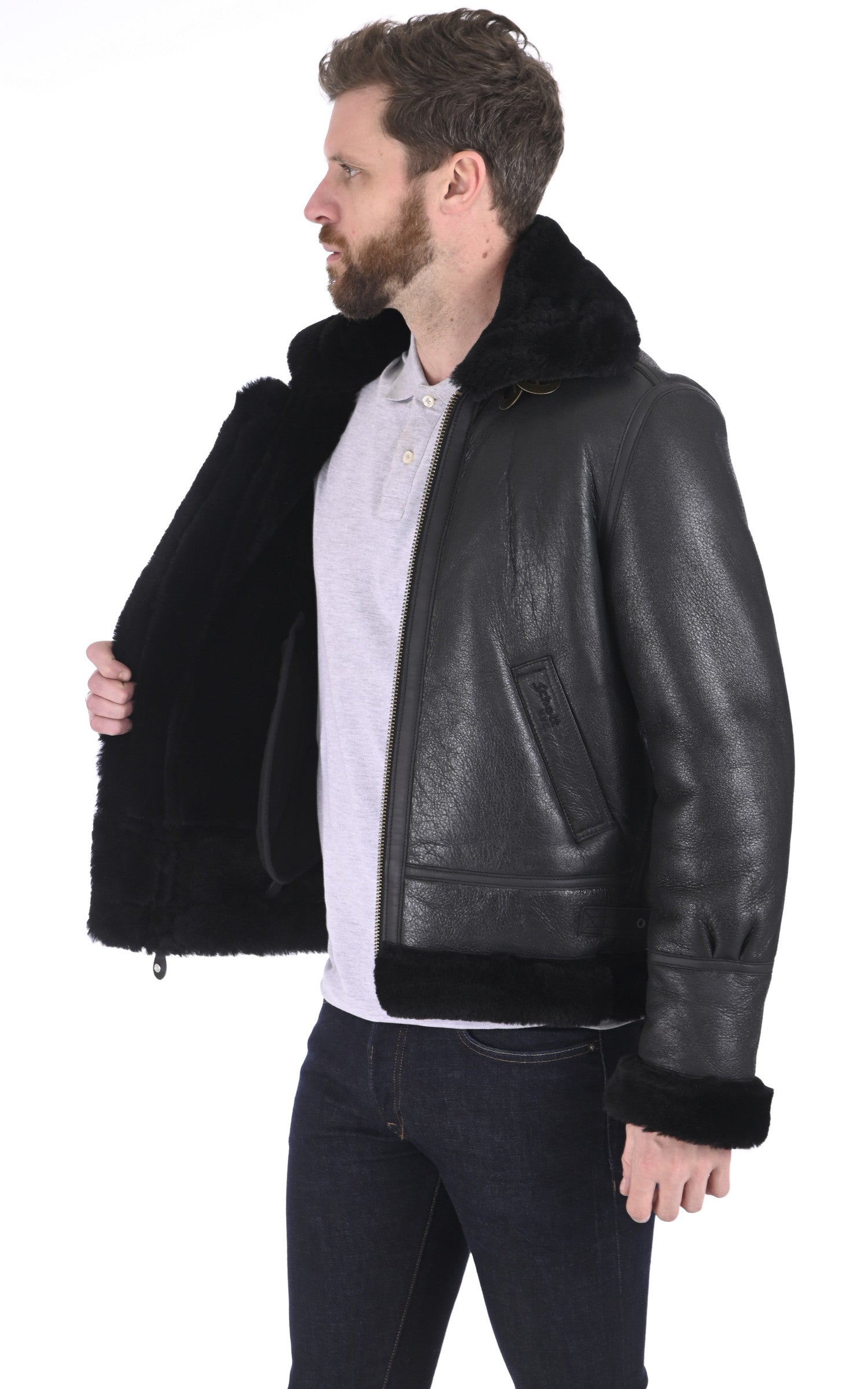 A &quot;LC1259&quot; Noir Schott Bombardier Homme interior photo 3