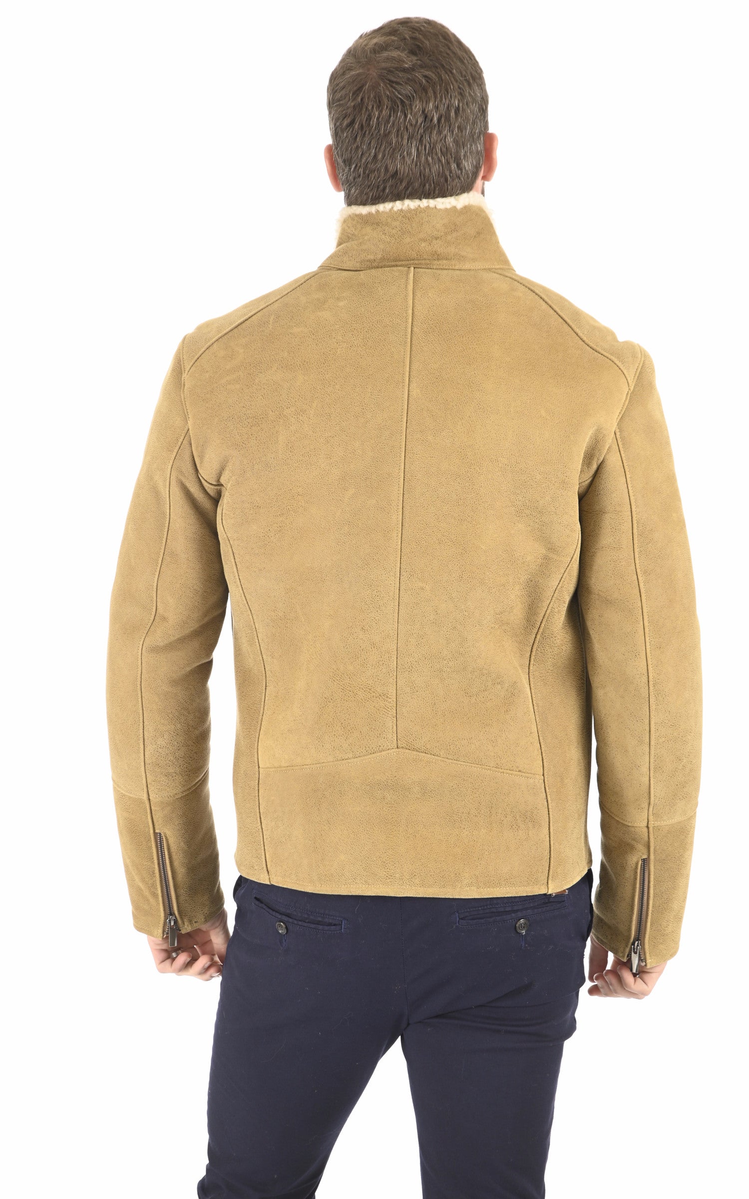 A &quot;LUIS&quot; Beige La Canadienne Blouson Homme back photo 4