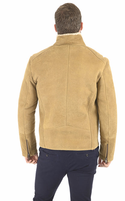 A &quot;LUIS&quot; Beige La Canadienne Blouson Homme back photo