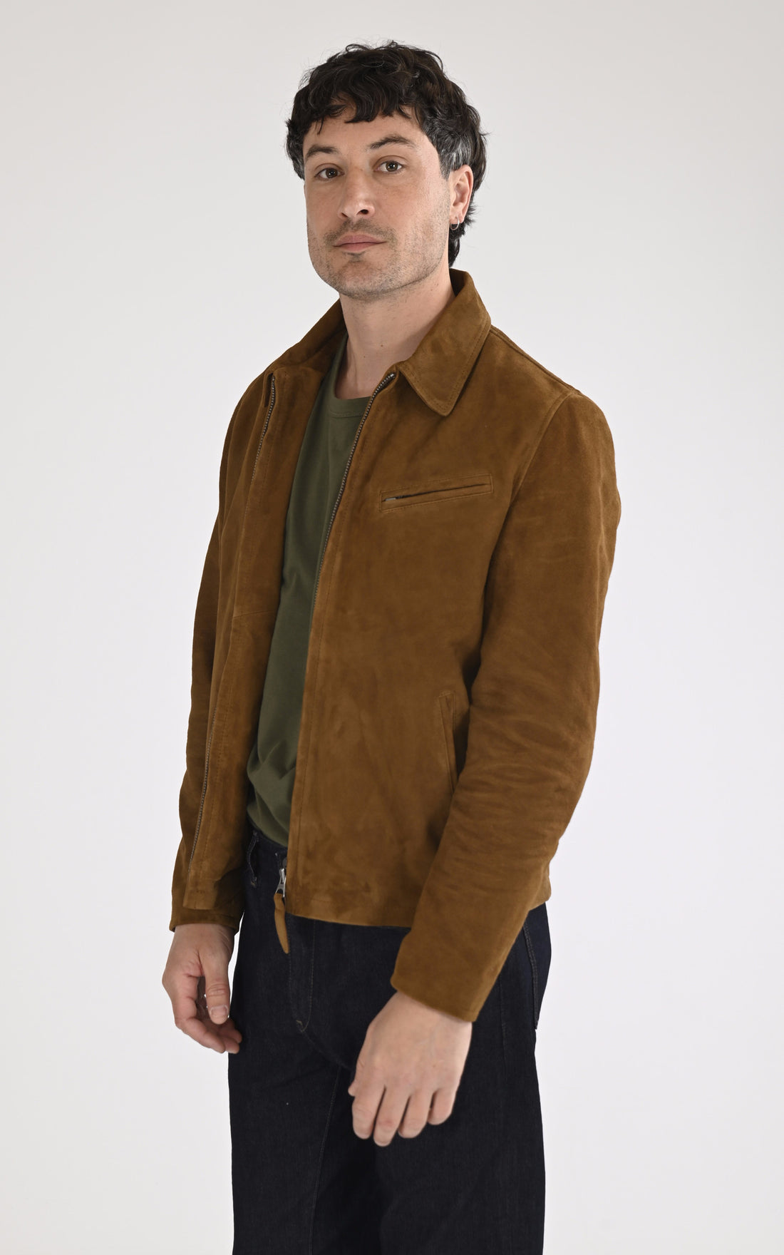 A &quot;LC WORK&quot; Cognac Schott Blouson Homme opened photo