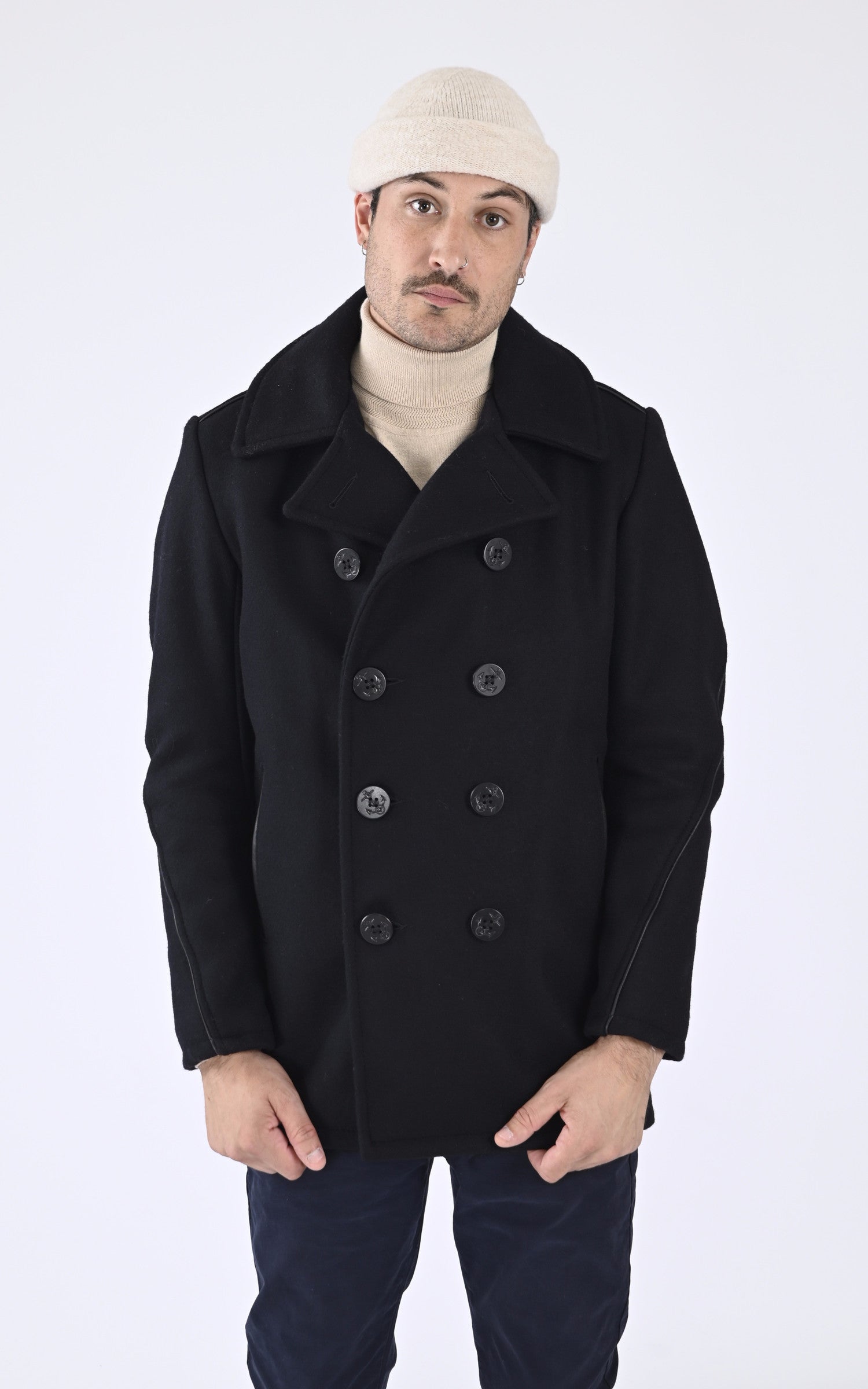 A &quot;740C&quot; Bleu Marine Schott Caban Homme closed photo